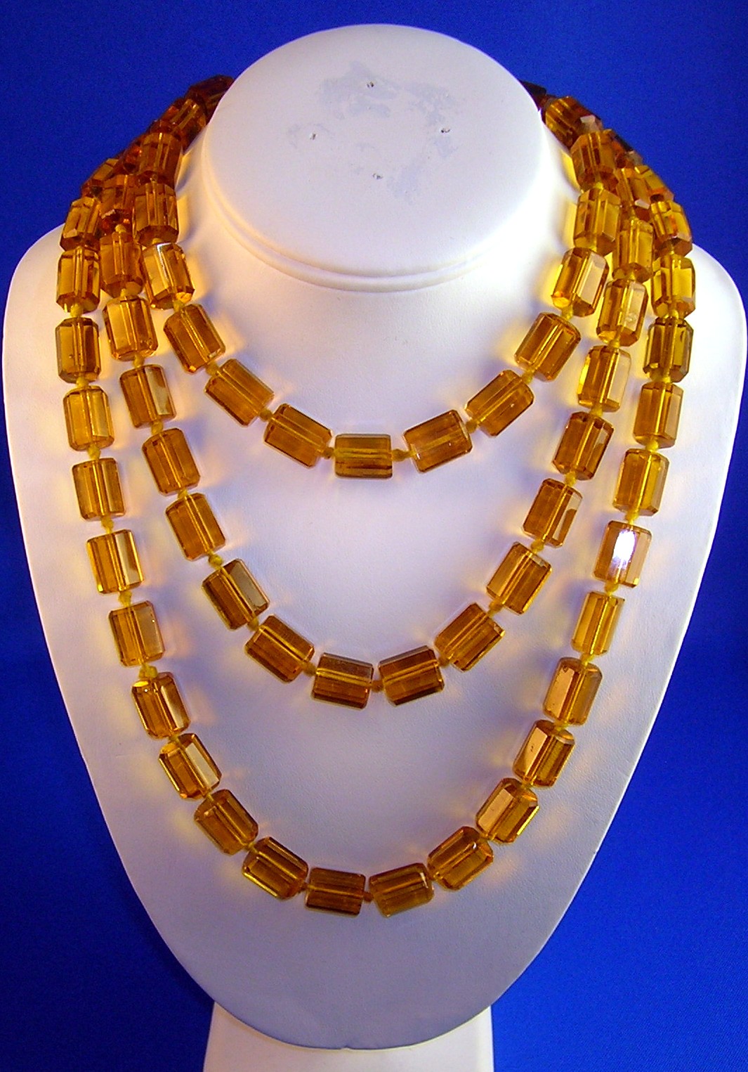 Flapper 57 Inch Long Golden Glass Beads