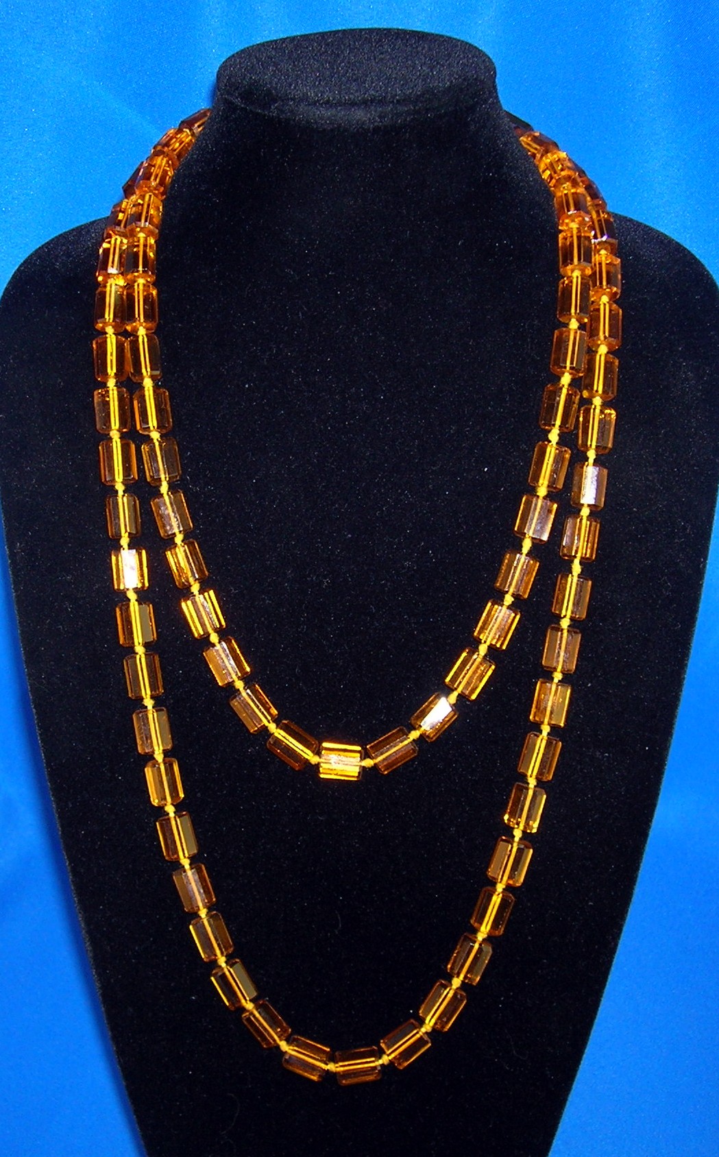 Flapper 57 Inch Long Golden Glass Beads