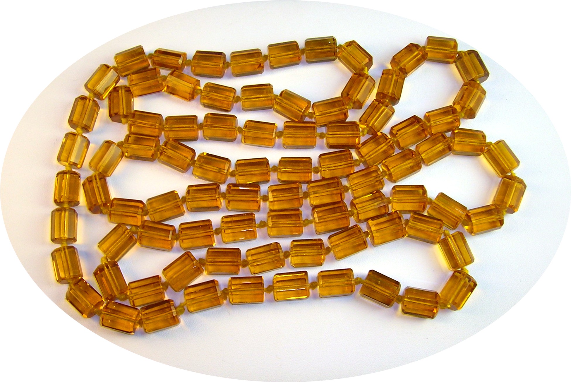 Flapper 57 Inch Long Golden Glass Beads