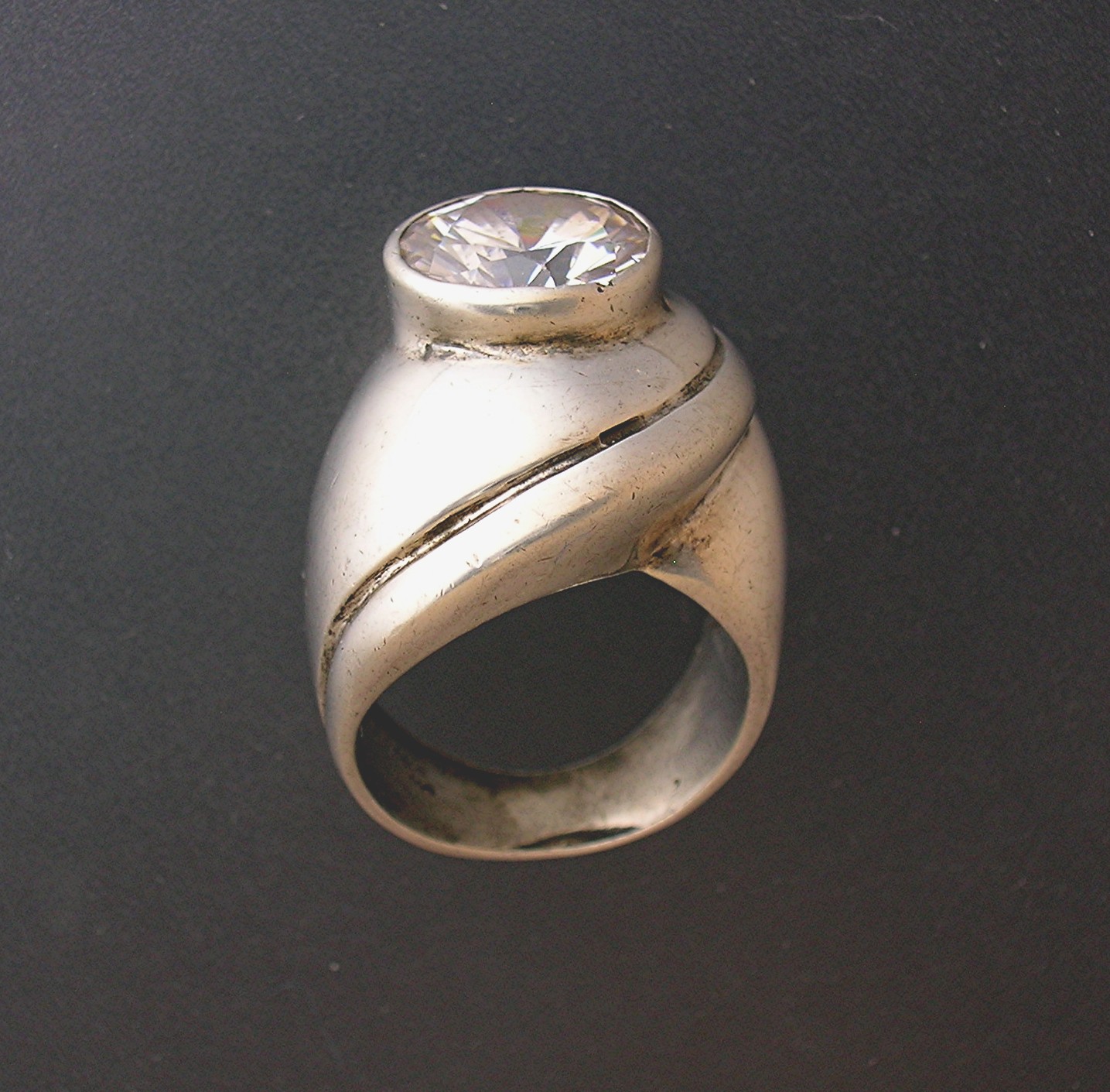 Sterling Silver Ring With 4 Ct CZ