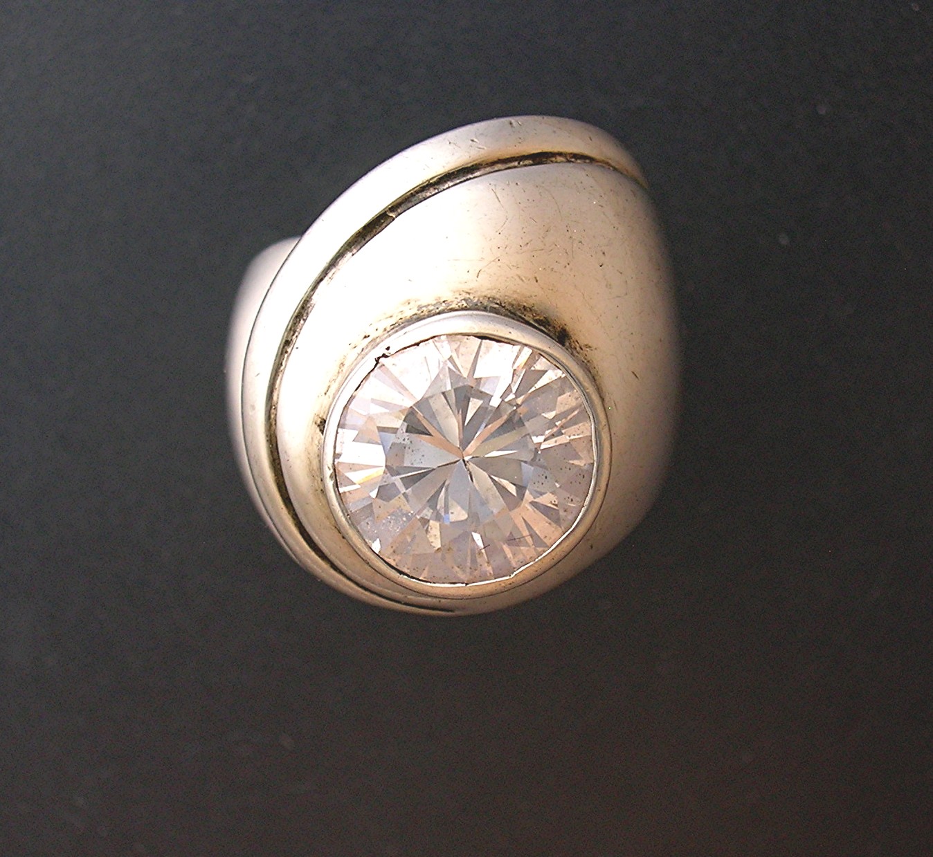 Sterling Silver Ring With 4 Ct CZ