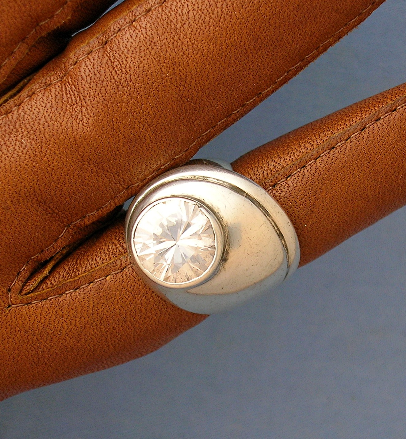 Sterling Silver Ring With 4 Ct CZ
