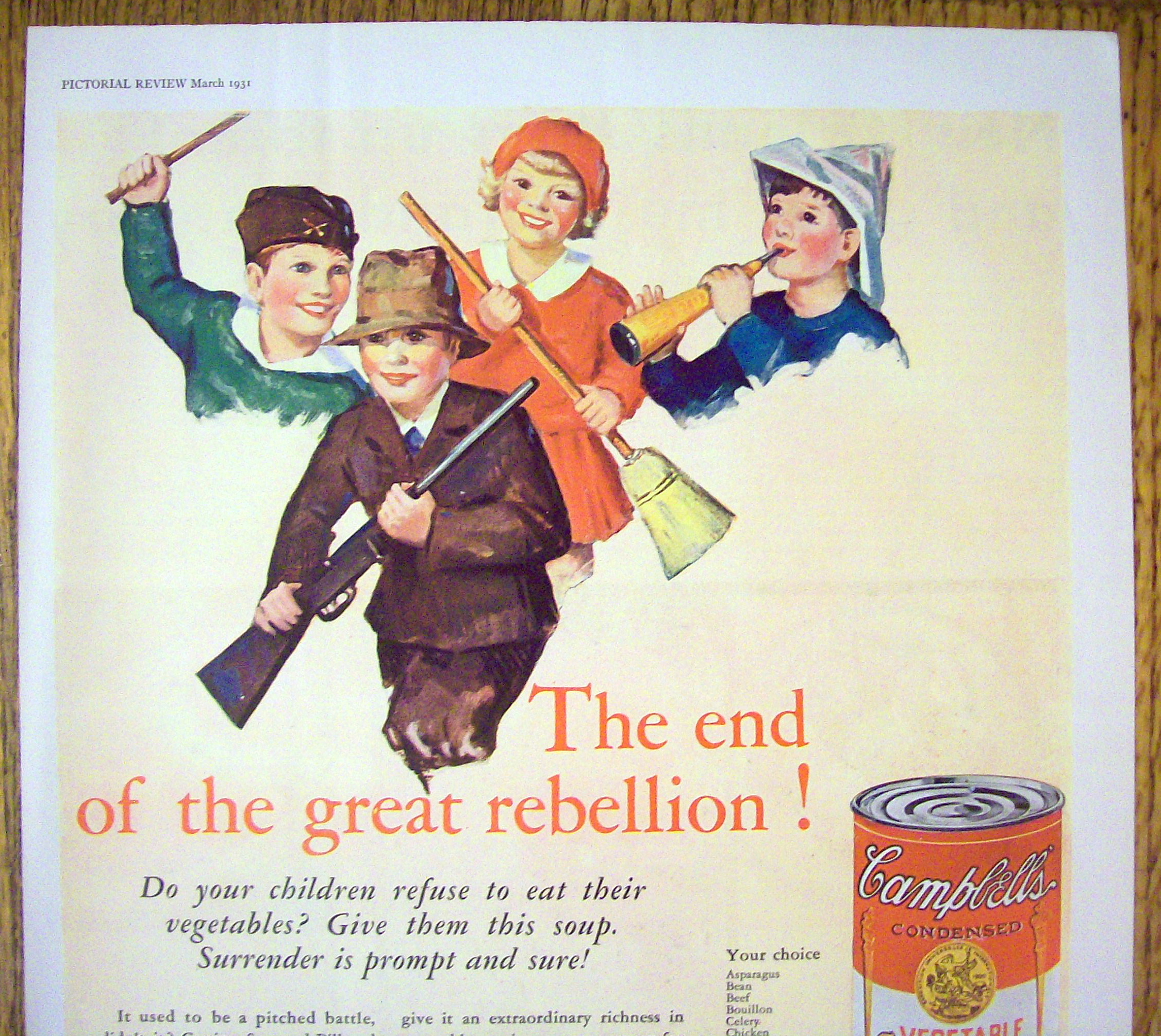 1931 Campbell Vegetable Soup with Children