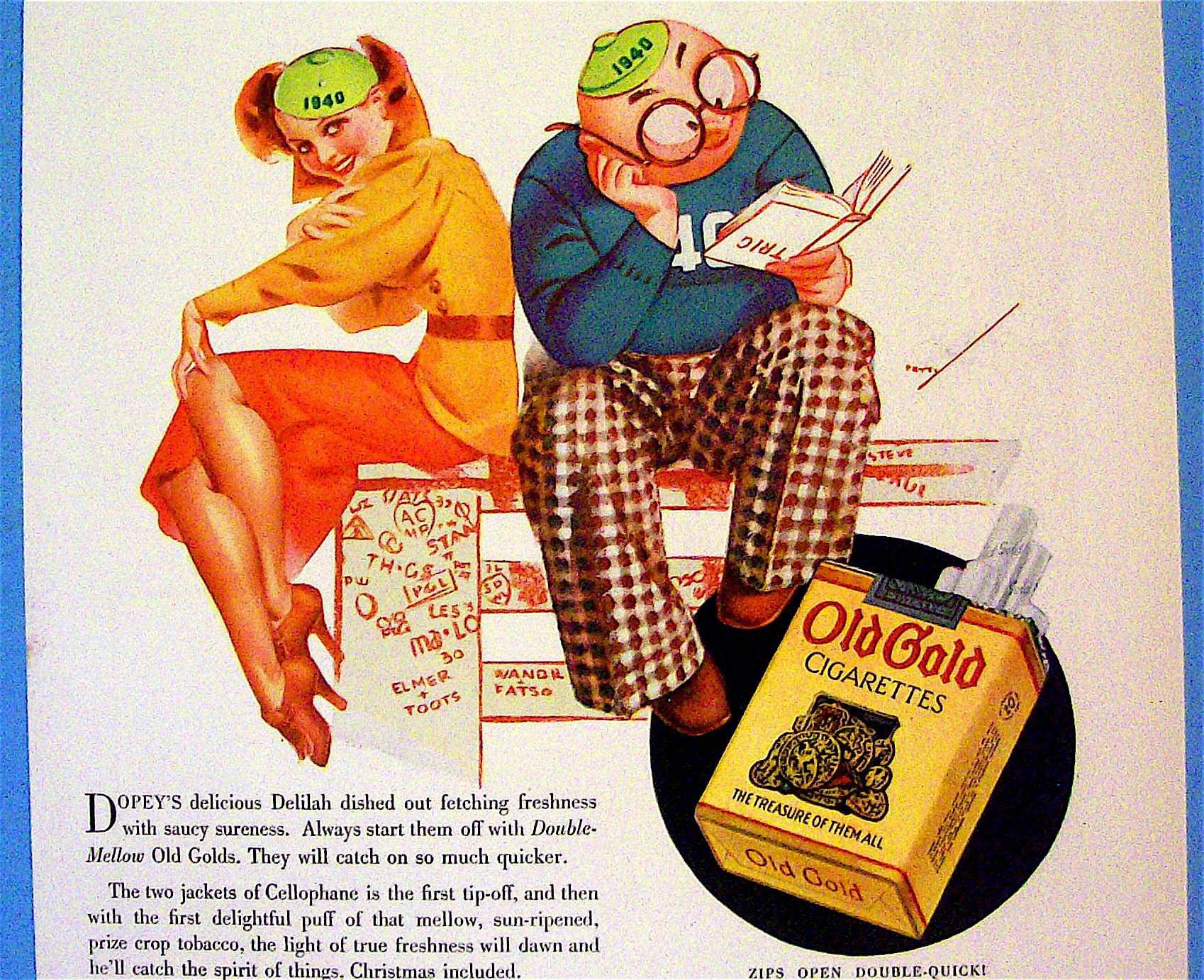 1936 Old Gold Cigarettes with Man & Woman by Petty