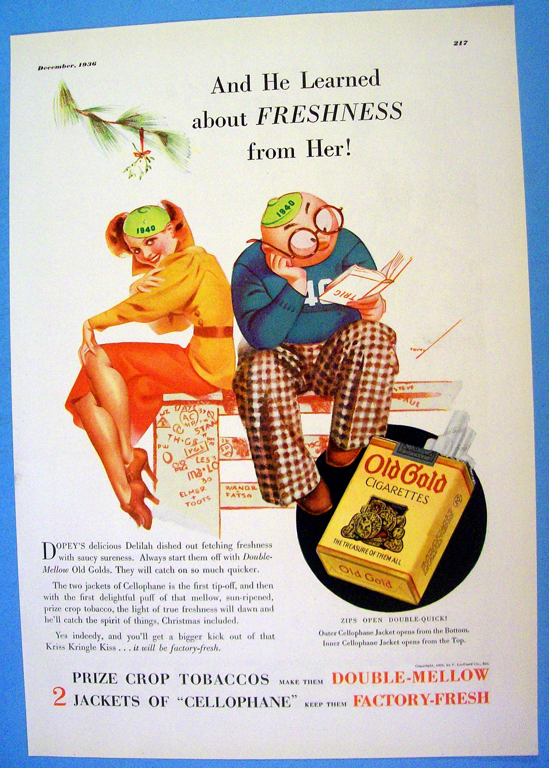 1936 Old Gold Cigarettes with Man & Woman by Petty