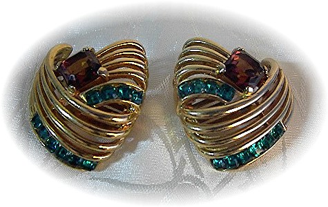 Fabulous Large Emerald Smoky Topaze Earrings