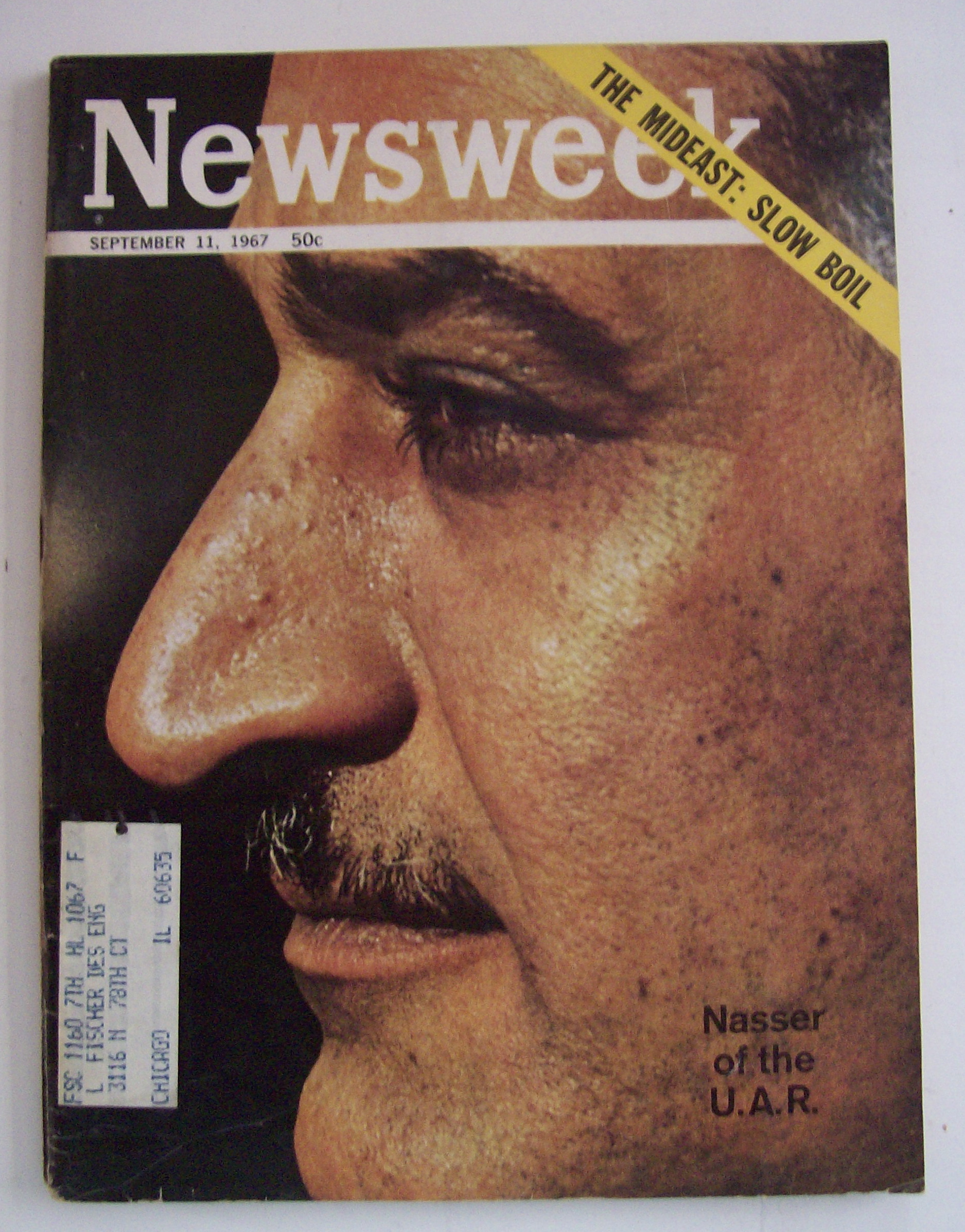 Newsweek Magazine September 11, 1967 Nasser Of The U.A.R. The Mideast: Slow Boil