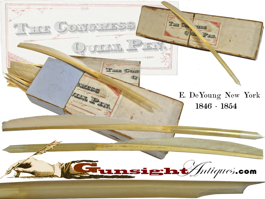 original c.1846-54 CONGRESS QUILL PENN by E. DeYoung, New York