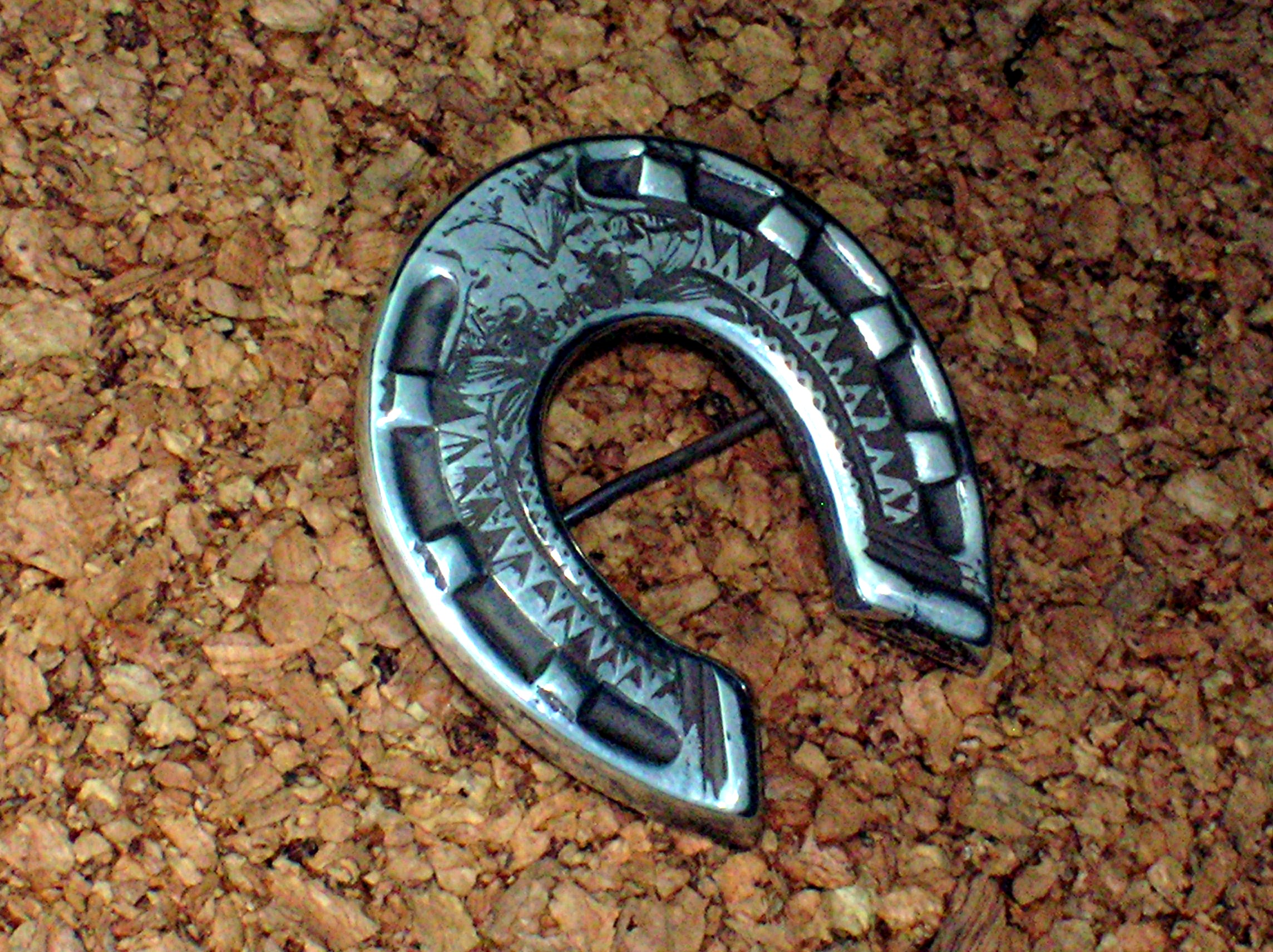 English Victorian Silver Horseshoe Brooch