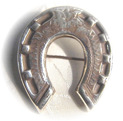 English Victorian Silver Horseshoe Brooch