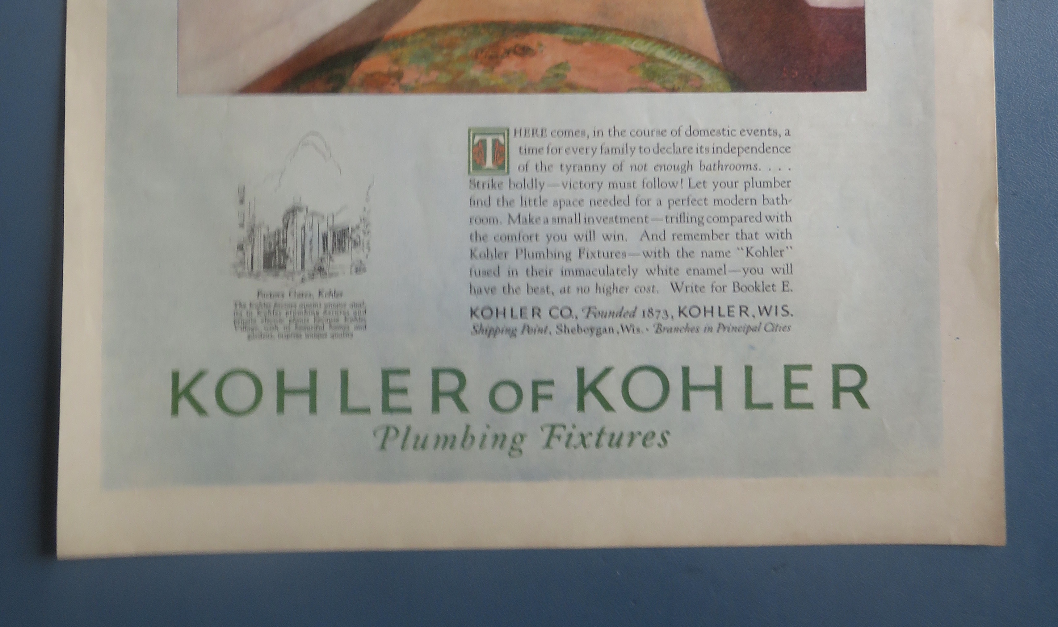 1923 Kohler Of Kohler with Child Climbing Stool