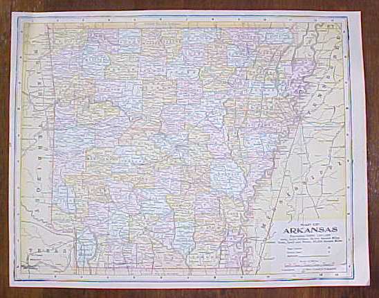 Antique Map North & South Dakota Arkansas 1906