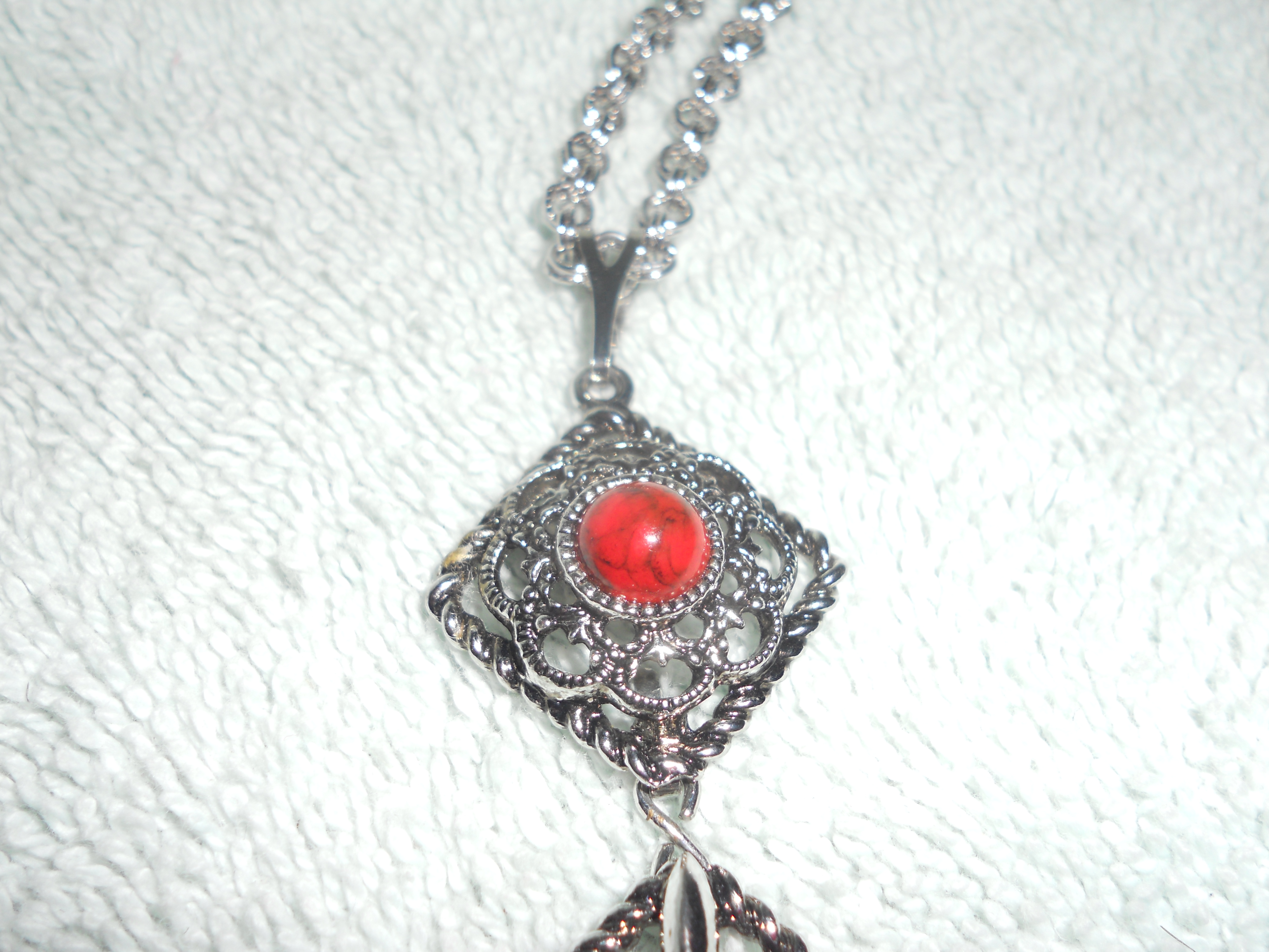 Sarah Coventry Inca Fire Red Pin Necklace