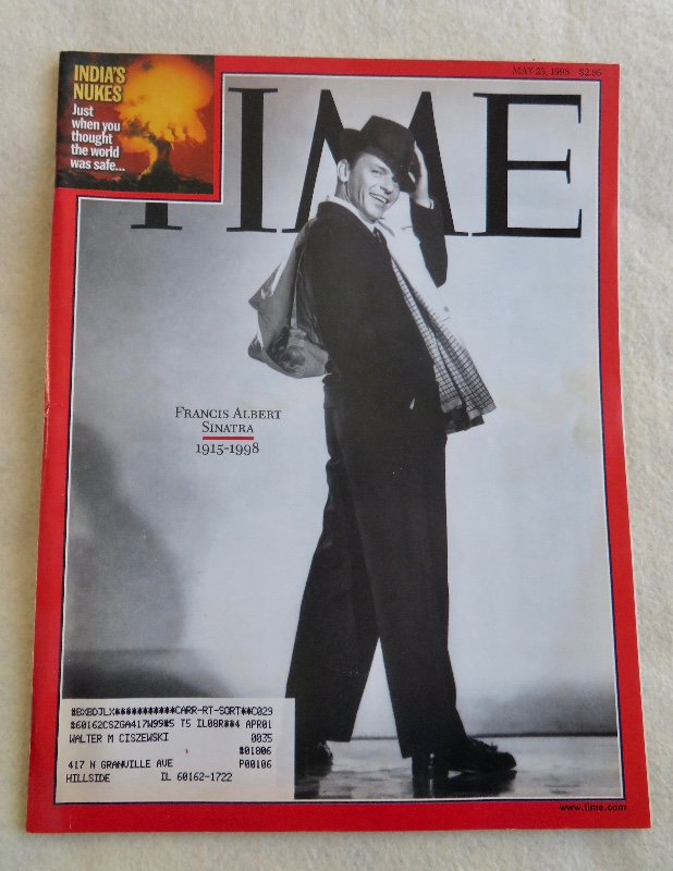 Time Magazine May 25, 1998 Francis Albert Sinatra (1915-1998)