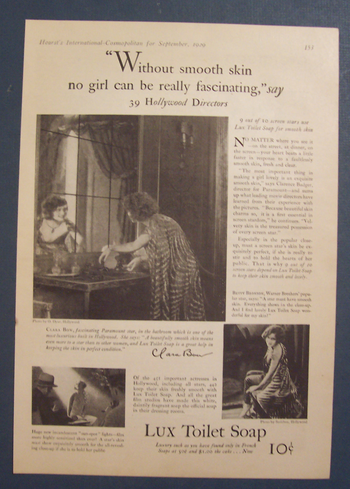 1929 Lux Toilet Soap with Clara Bow