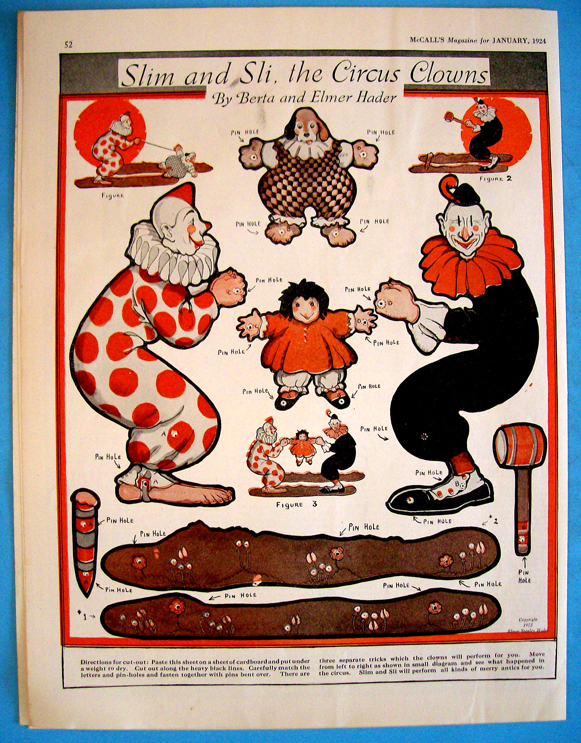Slim & Sli, The Circus Clown Paper Dolls - January 1924