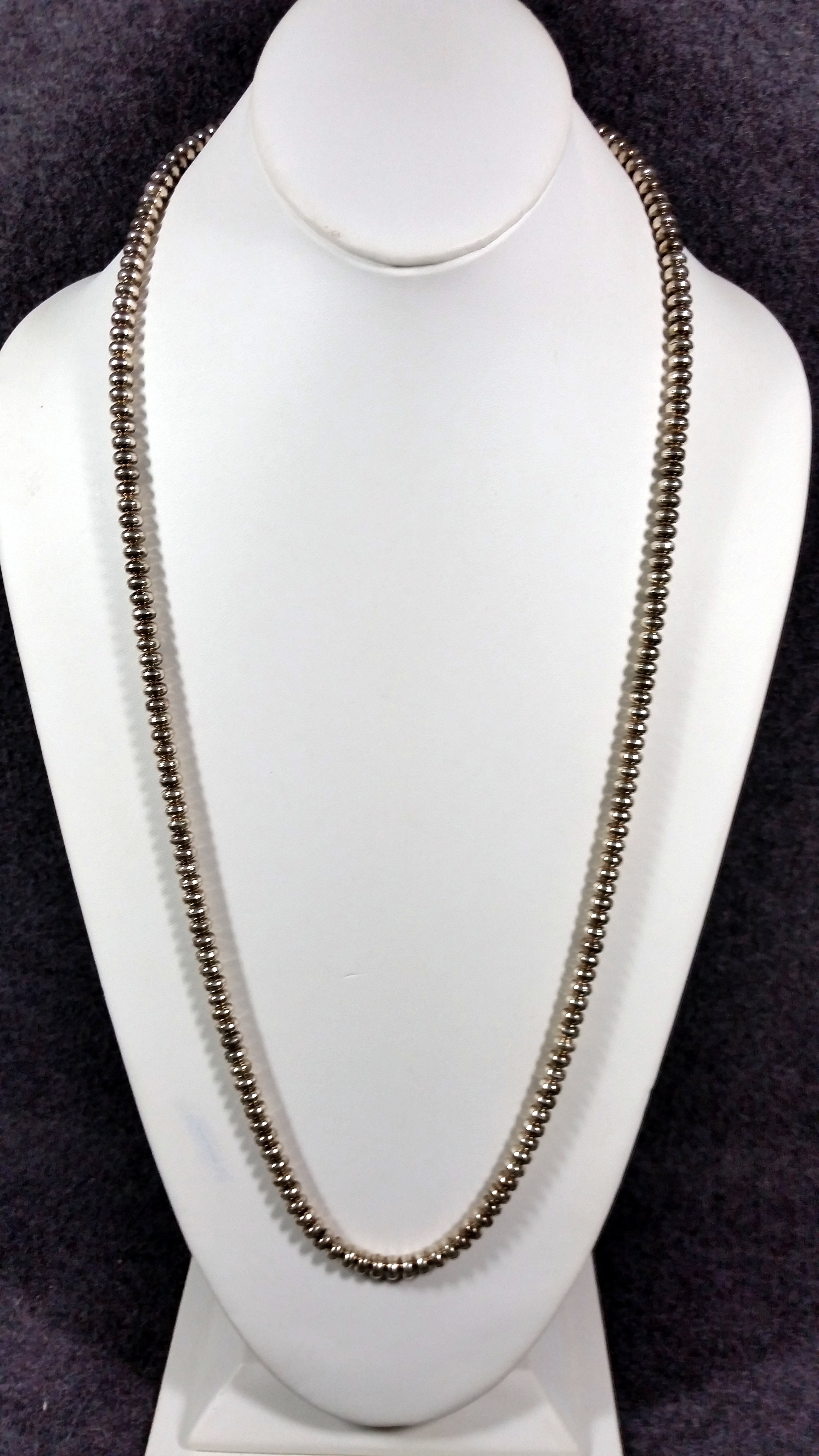 Navajo Pearls Sterling Silver 29 1/2 inches 6mm 60 Gram