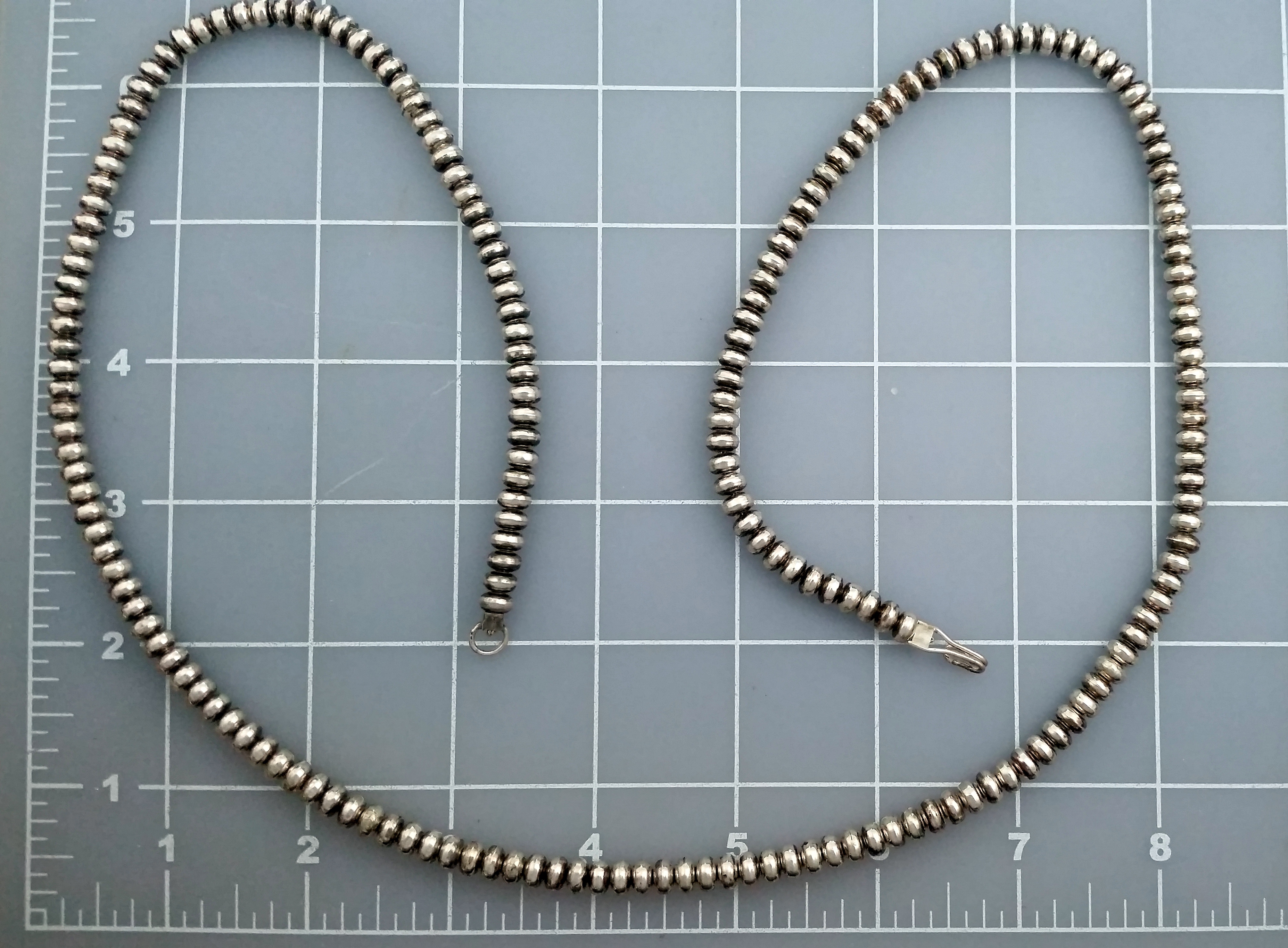 Navajo Pearls Sterling Silver 29 1/2 inches 6mm 60 Gram
