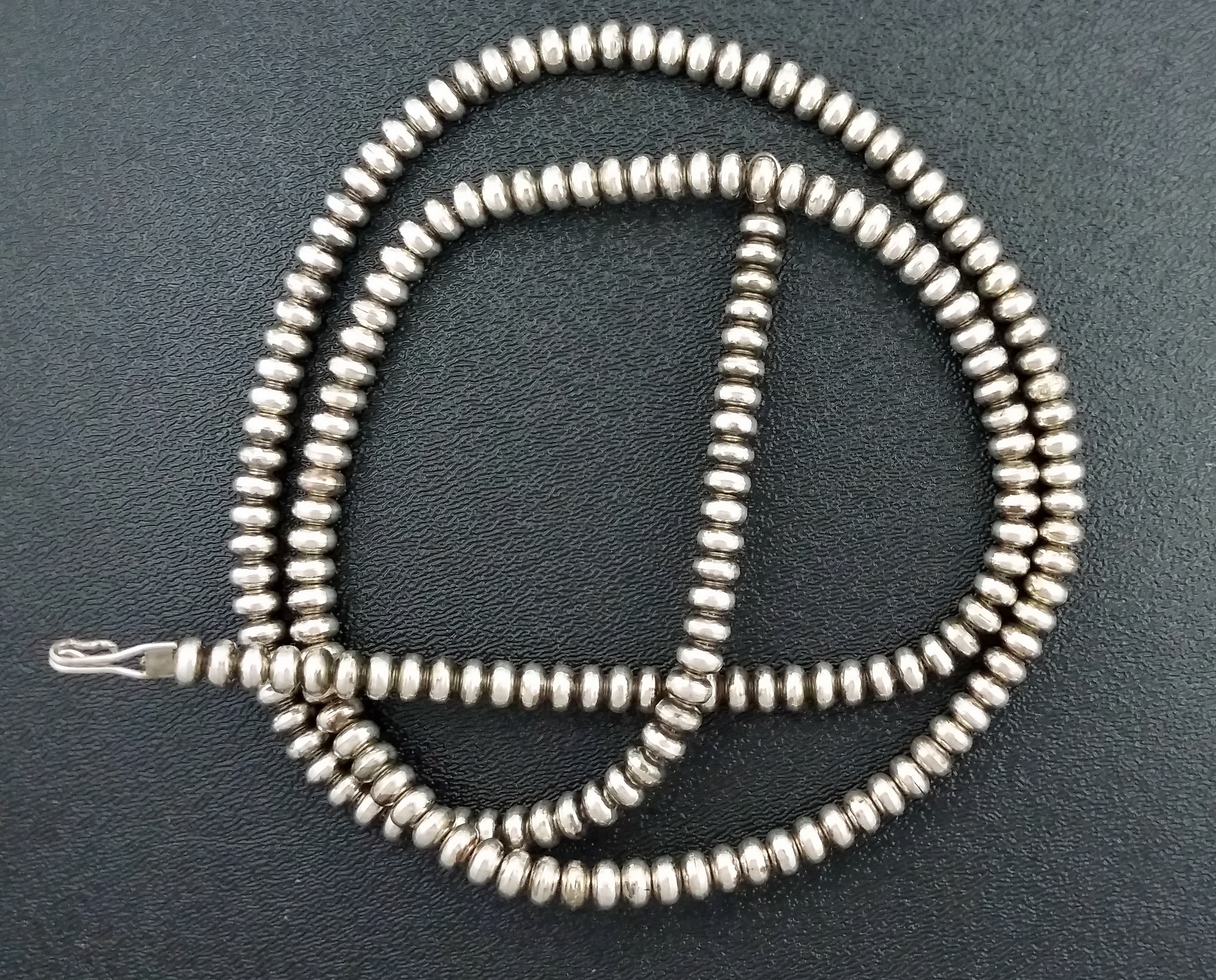 Navajo Pearls Sterling Silver 29 1/2 inches 6mm 60 Gram