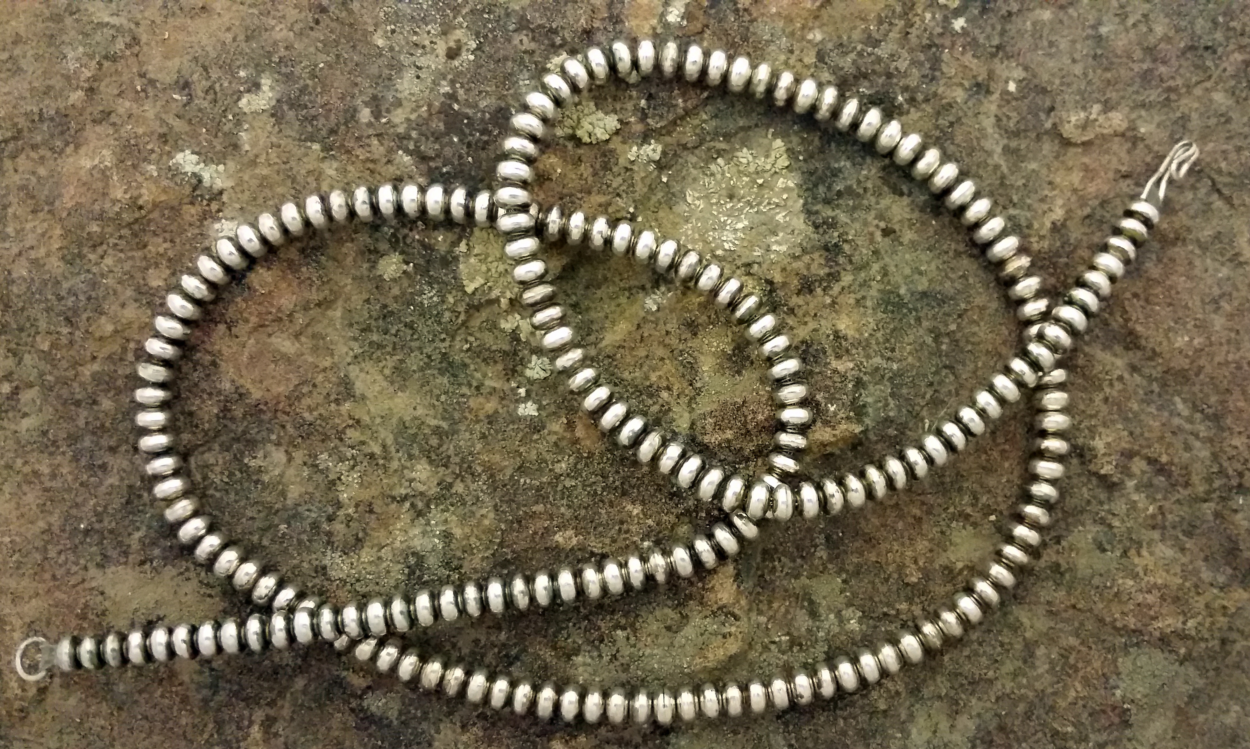 Navajo Pearls Sterling Silver 29 1/2 inches 6mm 60 Gram