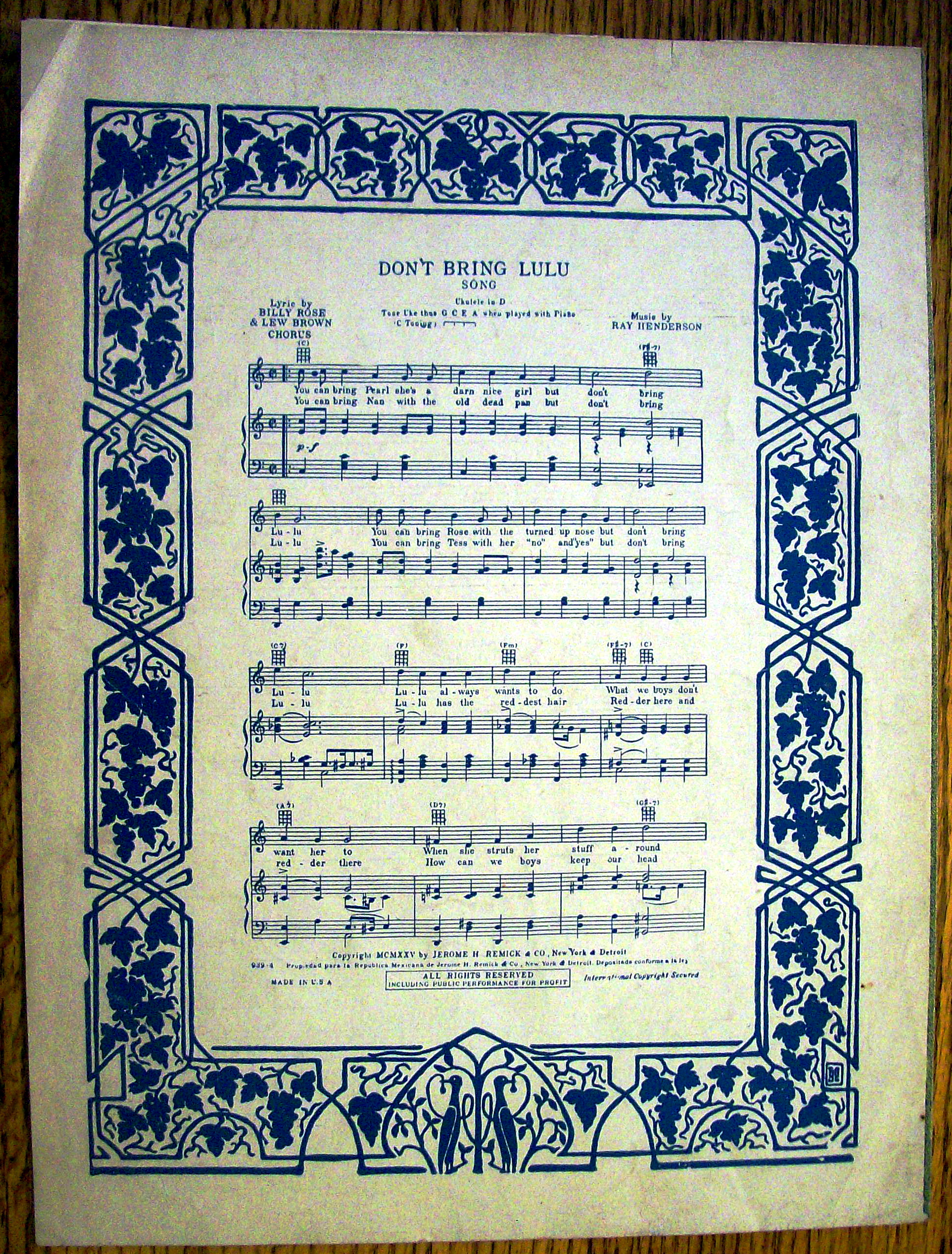 Sheet Music For 1925 By The Light Of The Stars