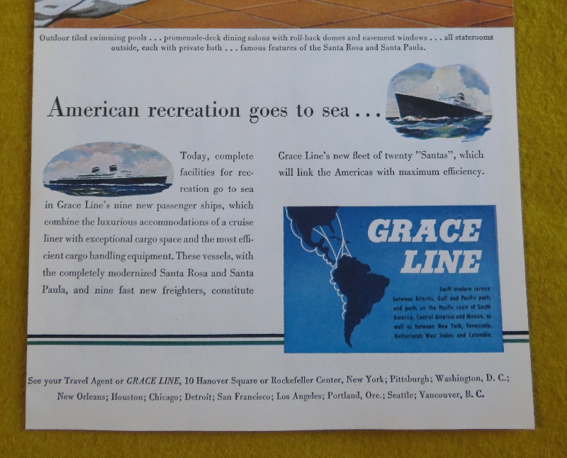 1946 Grace Line Cruise With American Recreation Goes To Sea