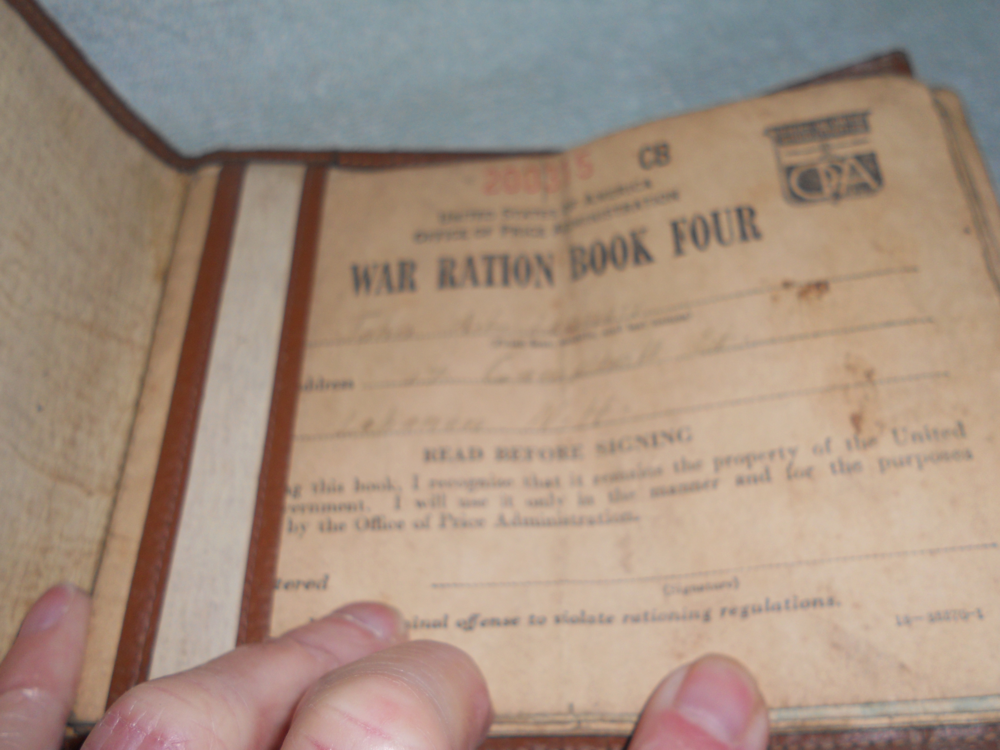 War Rations Book with Stamps with cover
