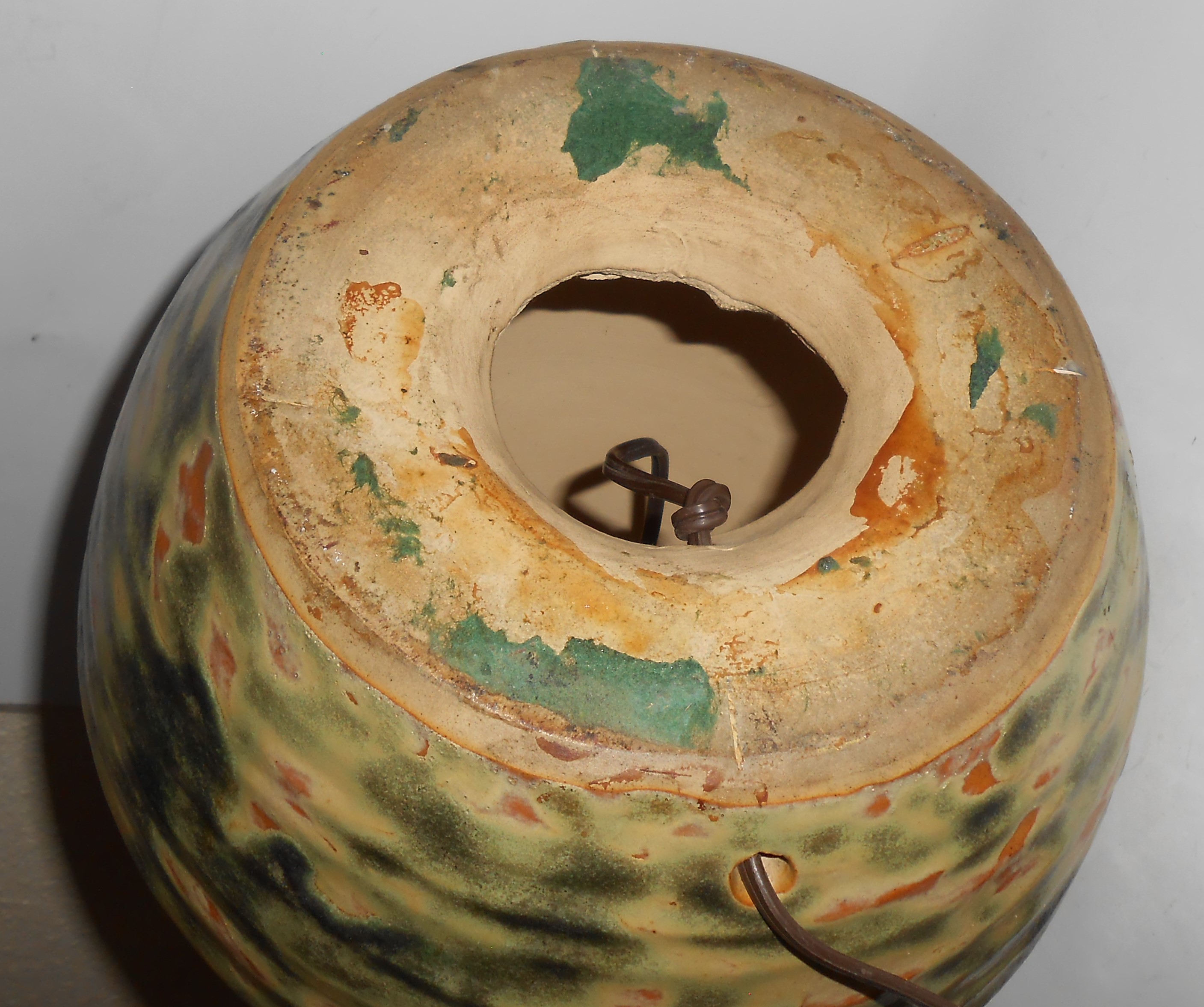 Fulper Art Pottery Wheel Thrown Colonial Large Lamp