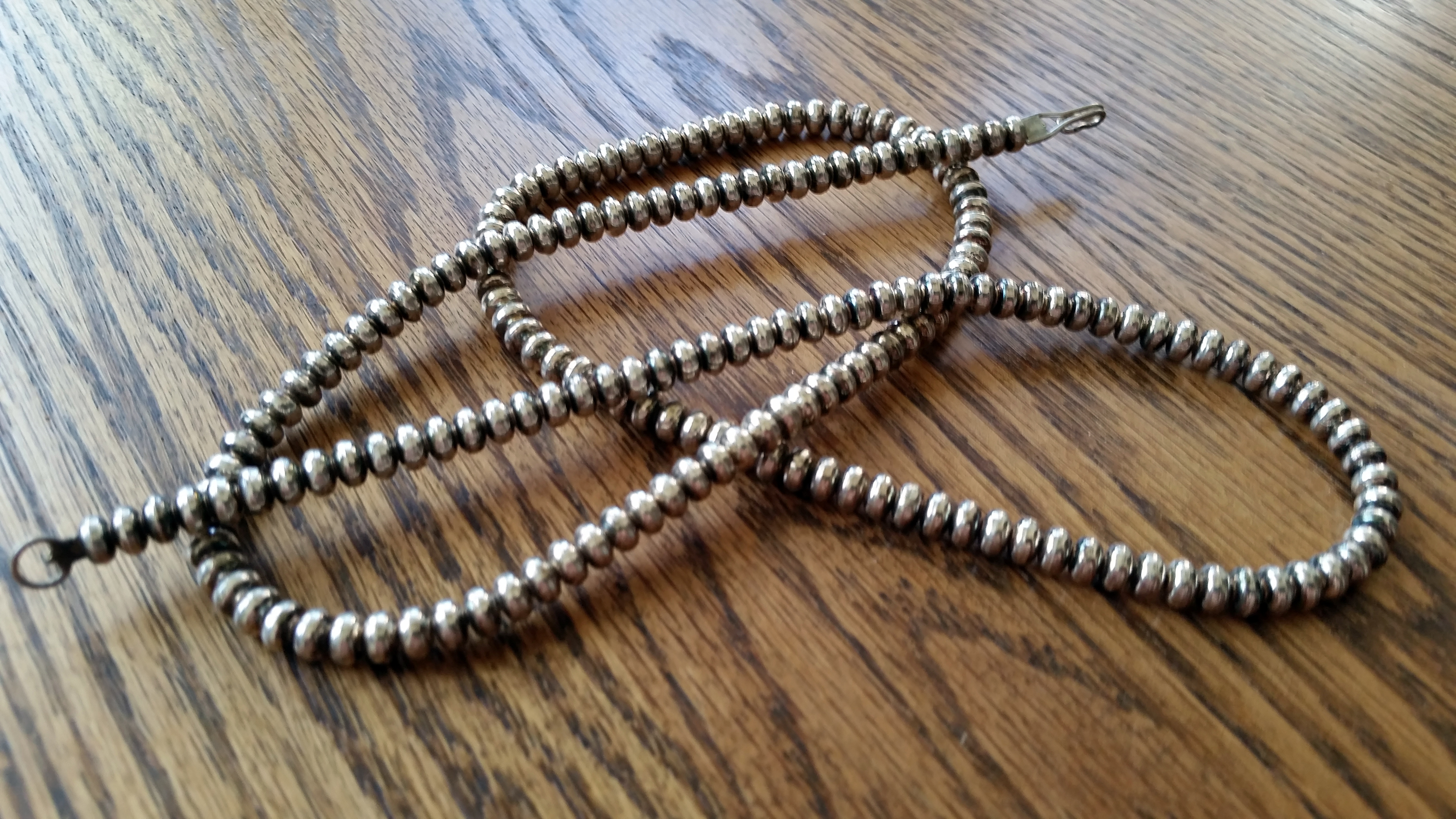 Native American Sterling Silver Navajo Pearls  Necklace