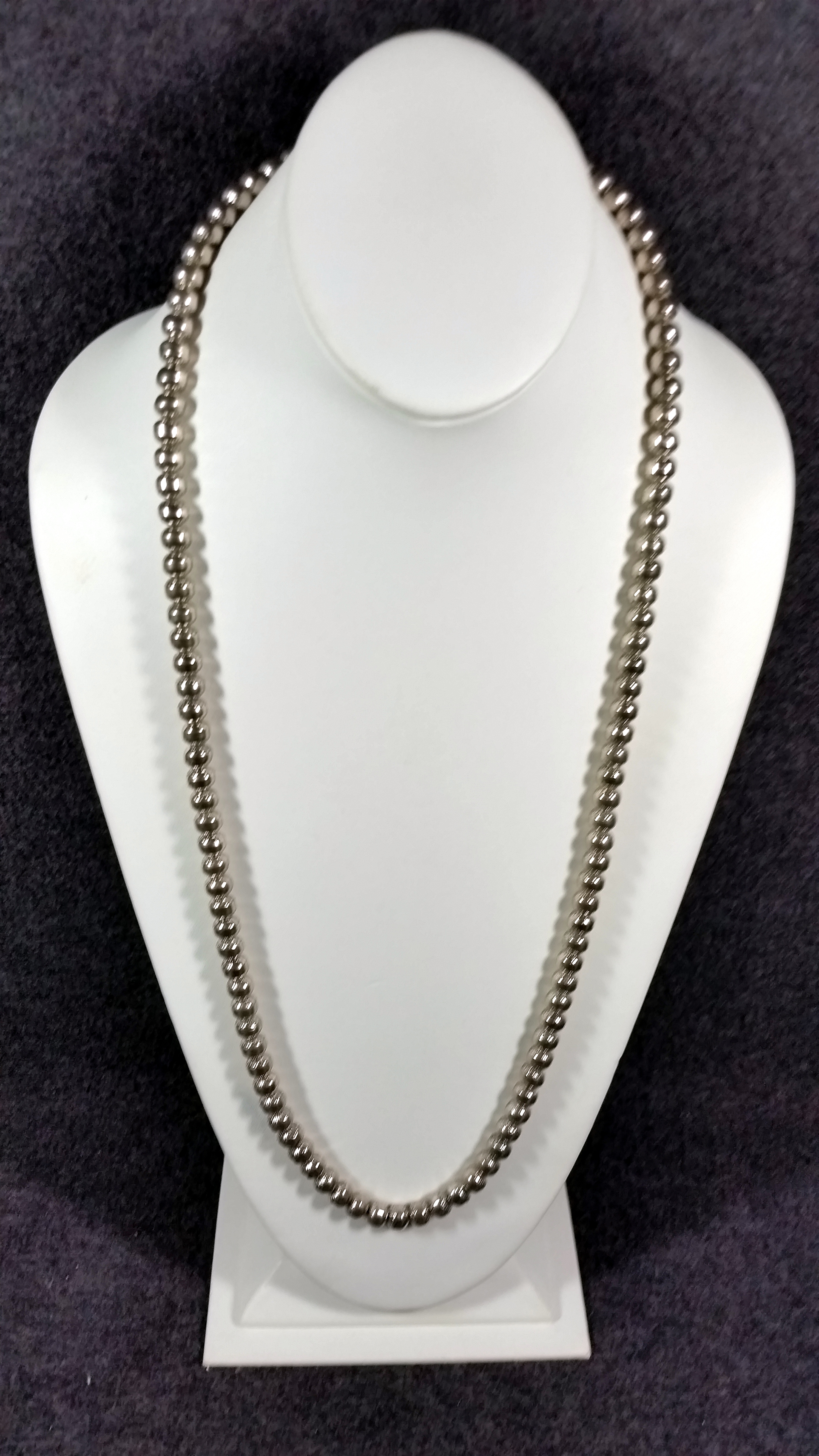 Native American Sterling Silver Navajo Pearls  Necklace