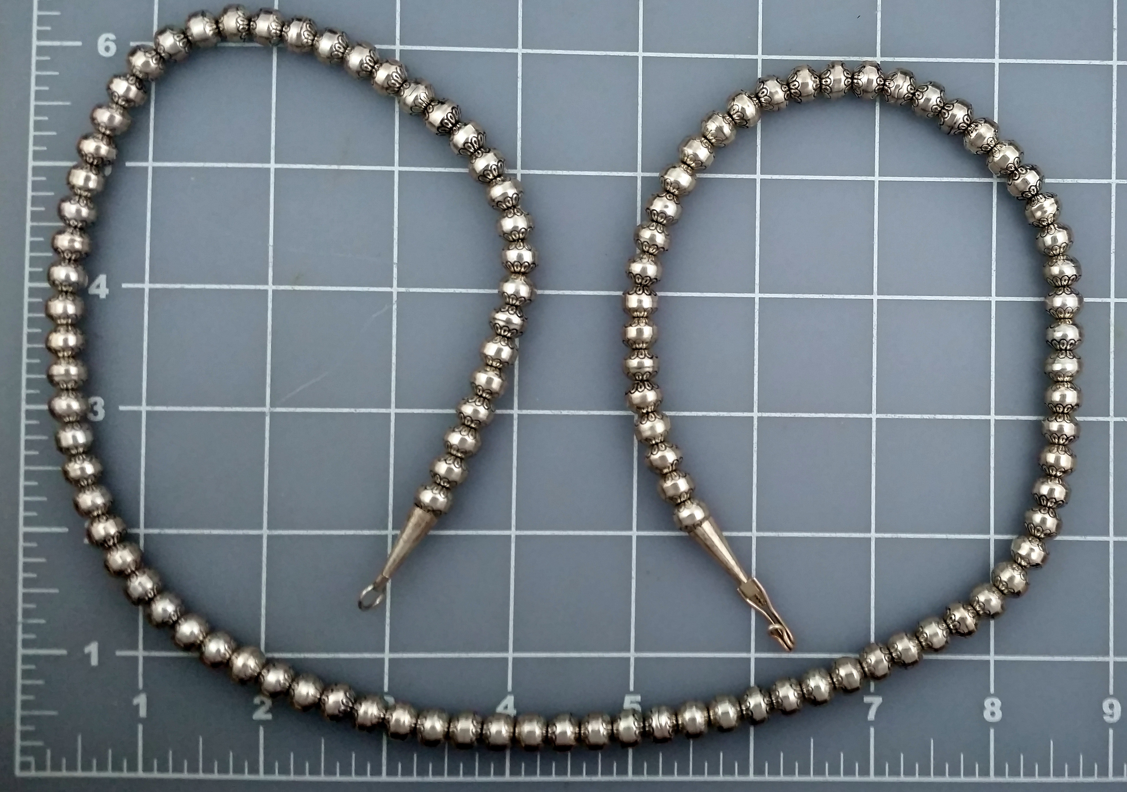 Native American Sterling Silver Navajo Pearls  Necklace