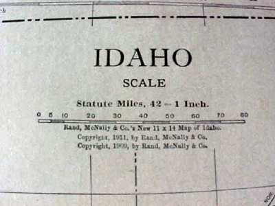 Antique Map Montana Idaho 1912