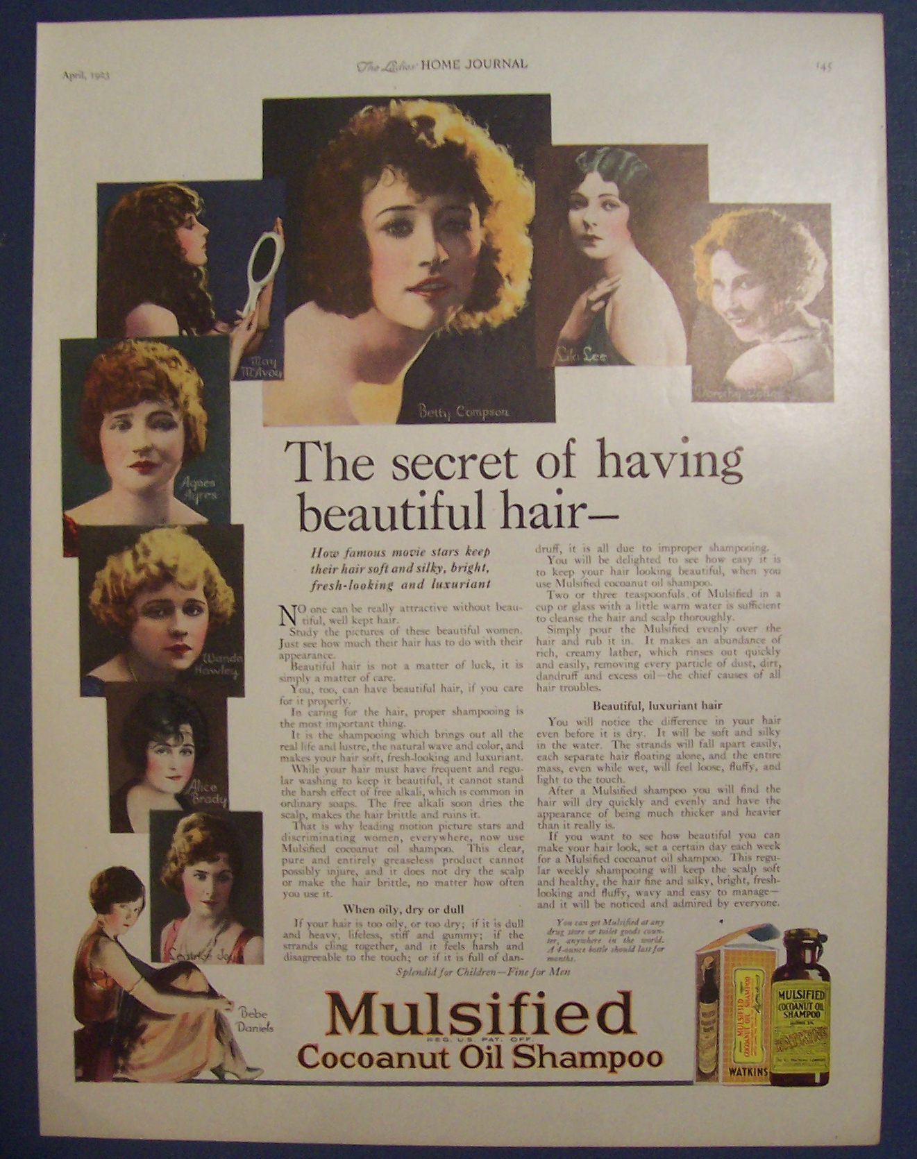 1923 Mulsified Cocoanut Oil Shampoo w/ Bebe, Betty