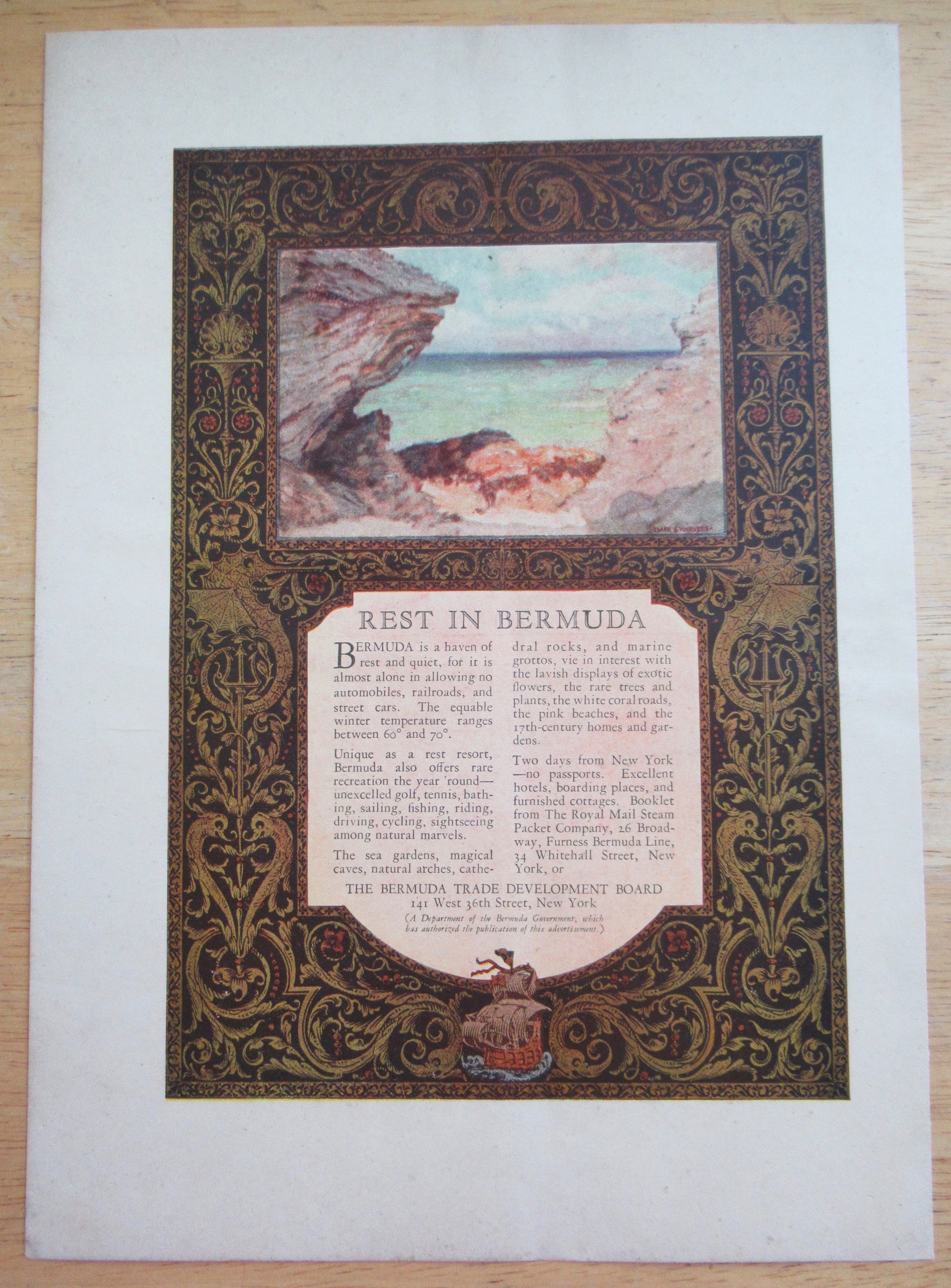 1924 Bermuda Trade Development Board with Bermuda