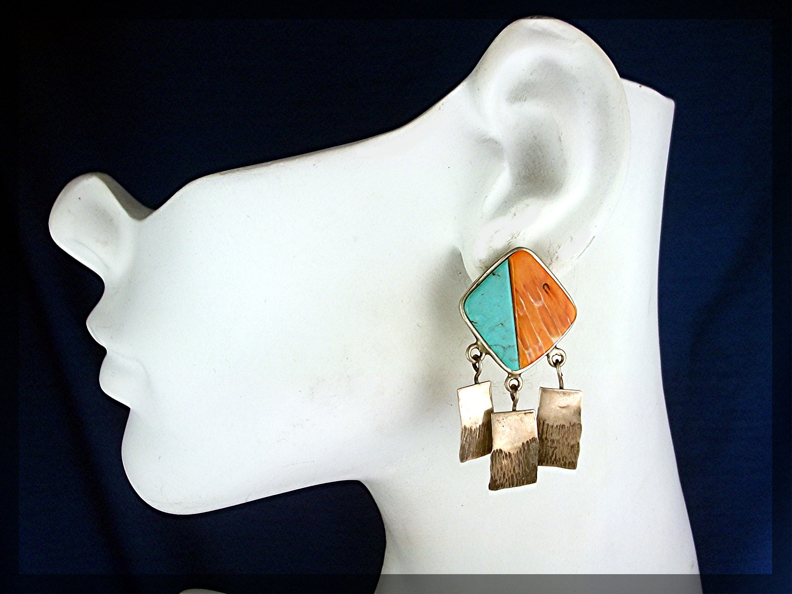 Navajo Turquoise Spiny Oyster Sterling Silver LOVATO Po