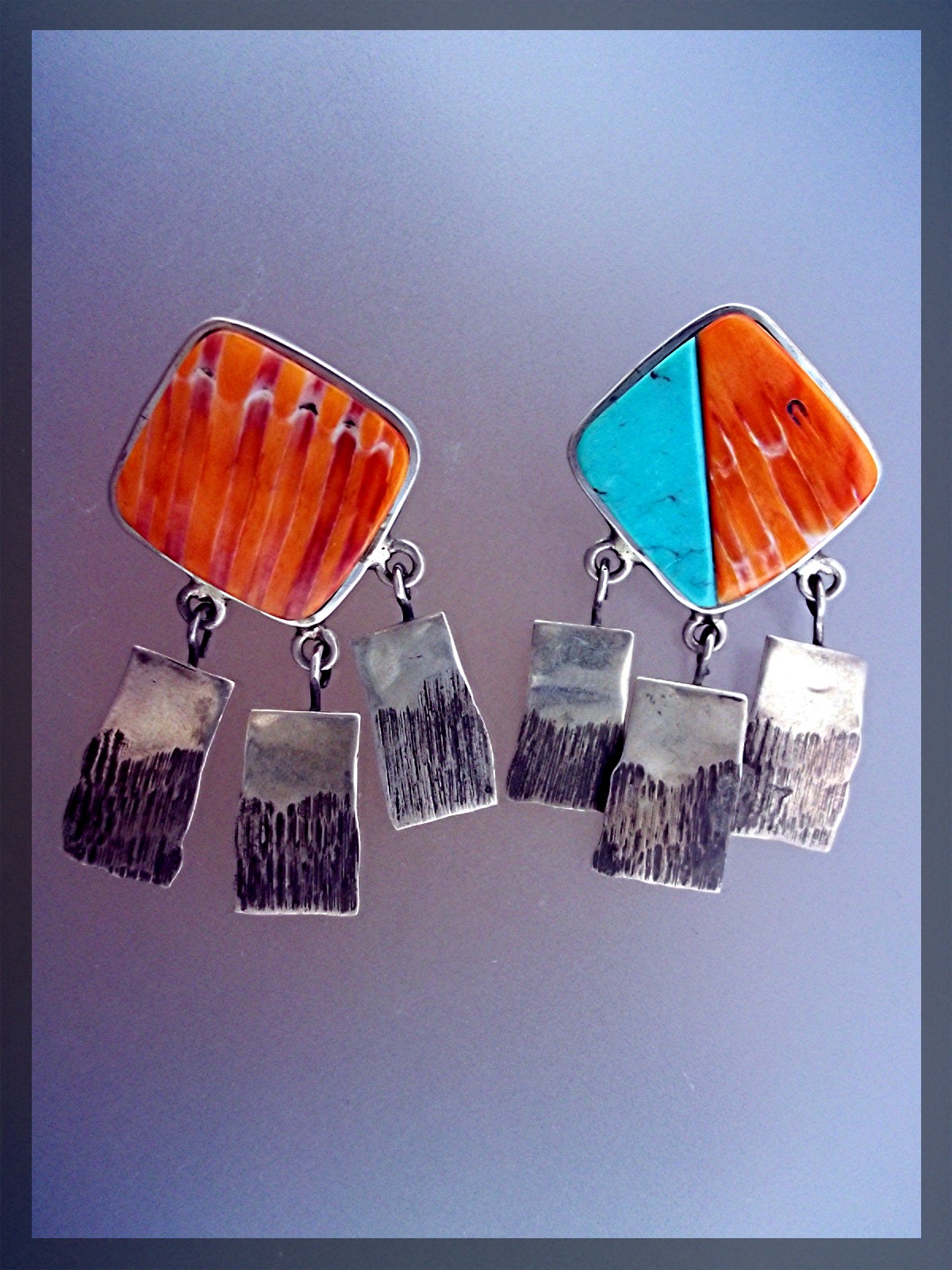 Navajo Turquoise Spiny Oyster Sterling Silver LOVATO Po