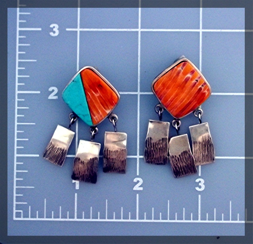 Navajo Turquoise Spiny Oyster Sterling Silver LOVATO Po