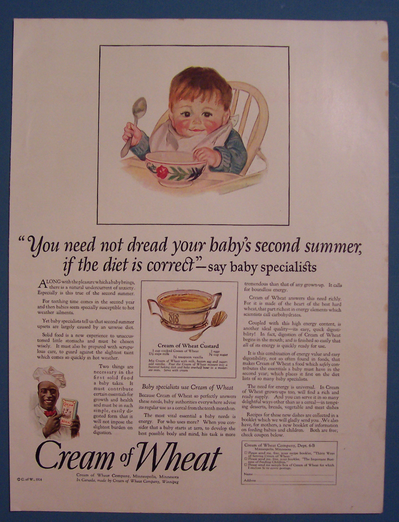 1924  Cream Of Wheat Cereal