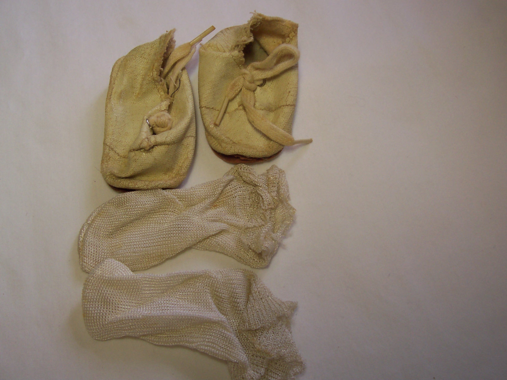 Doll Shoes and Socks Vintage oil cloth