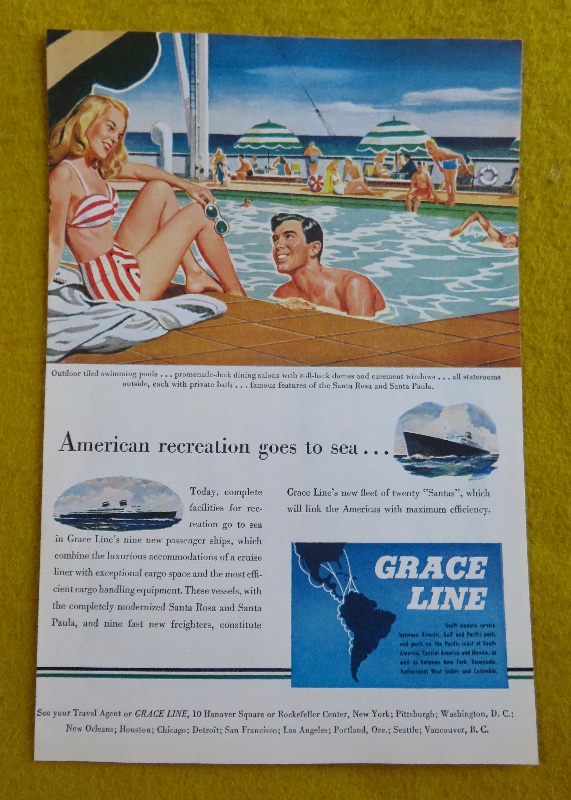 1946 Grace Line Cruise With American Recreation Goes To Sea