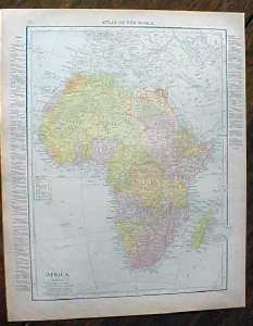 Map Africa & South Africa 1912