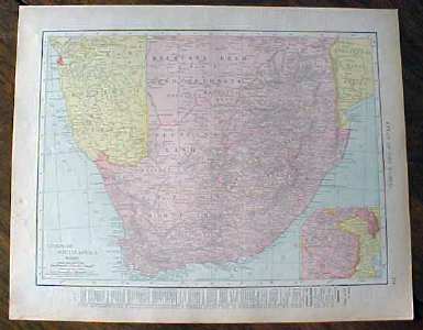 Map Africa & South Africa 1912