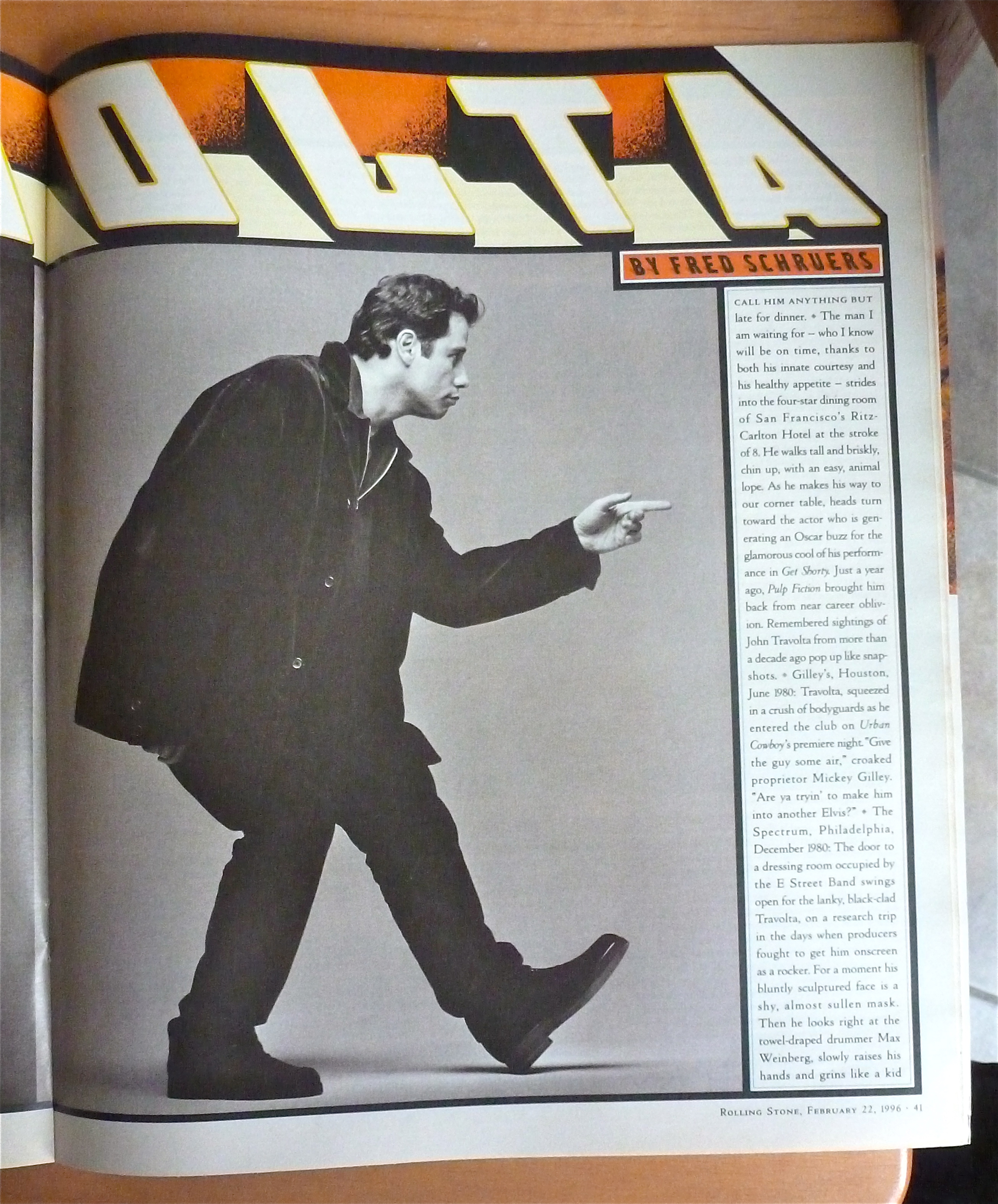 Rolling Stone Magazine February 22, 1996 John Travolta