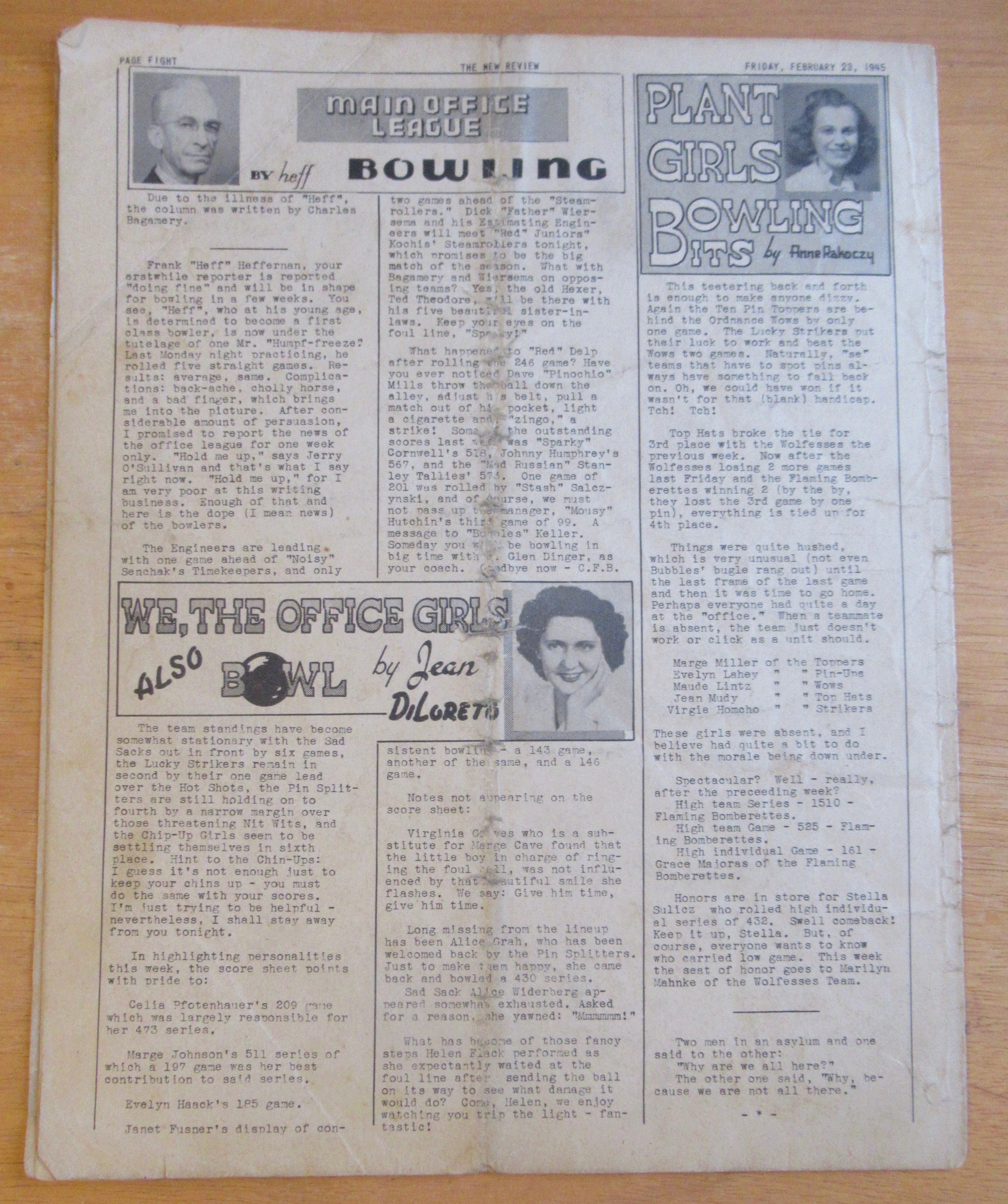 Original February 23, 1945 New Review Newsletter