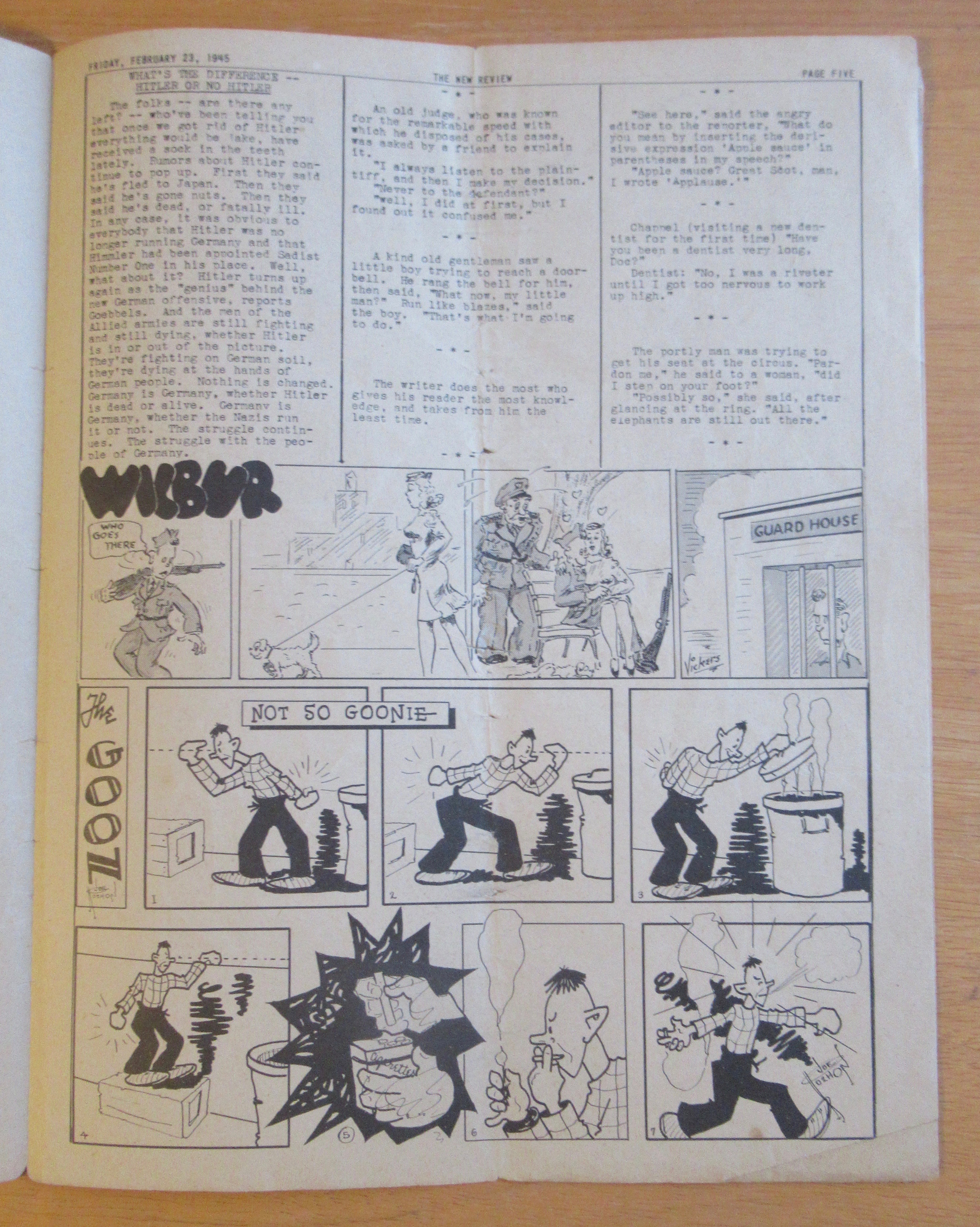 Original February 23, 1945 New Review Newsletter