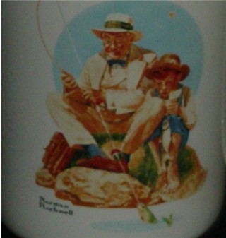 Norman Rockwell Fishing Coffee Mug