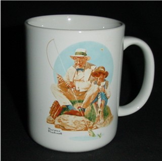 Norman Rockwell Fishing Coffee Mug