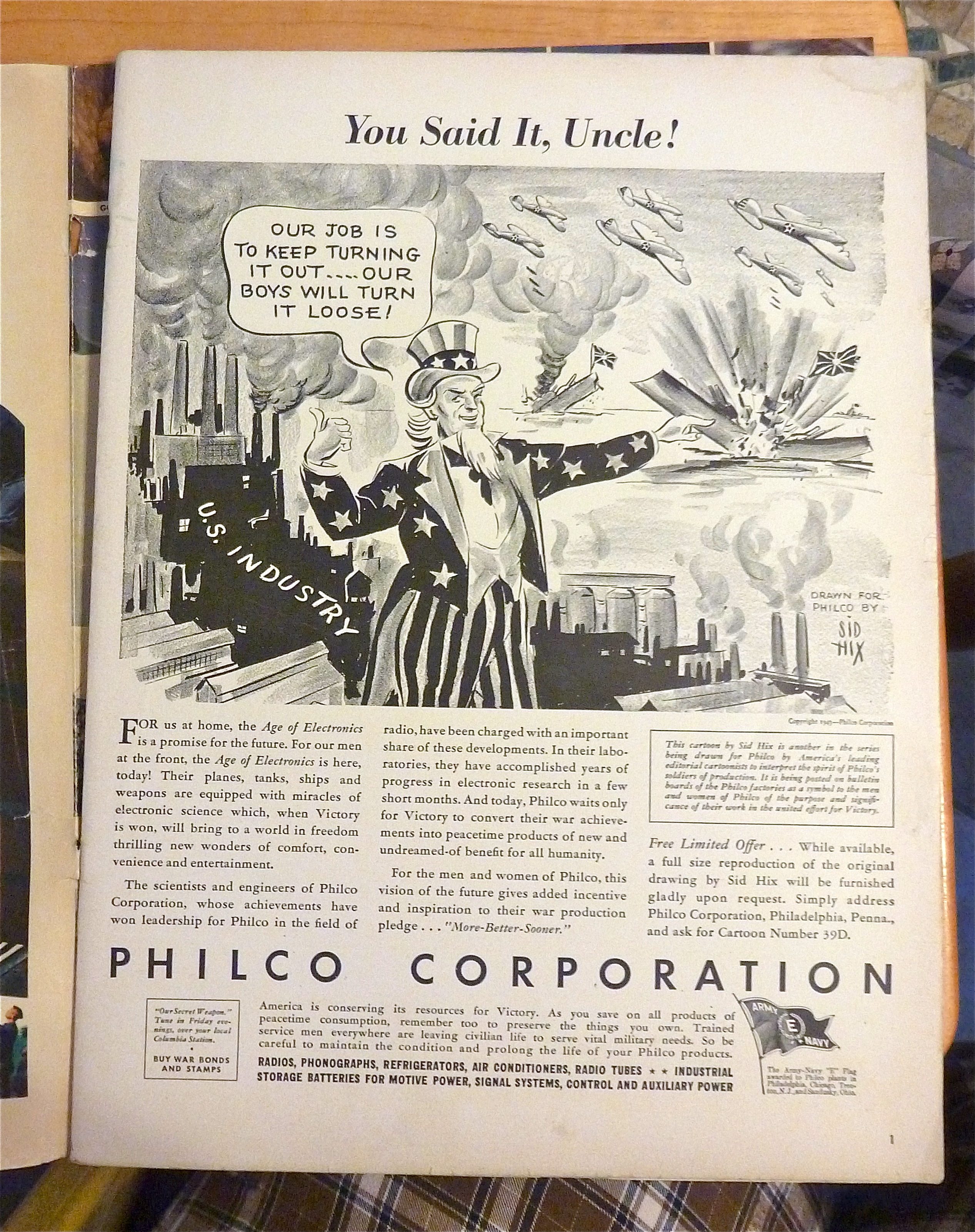 Life Magazine-January 25,1943-Eddie Ricken Backer