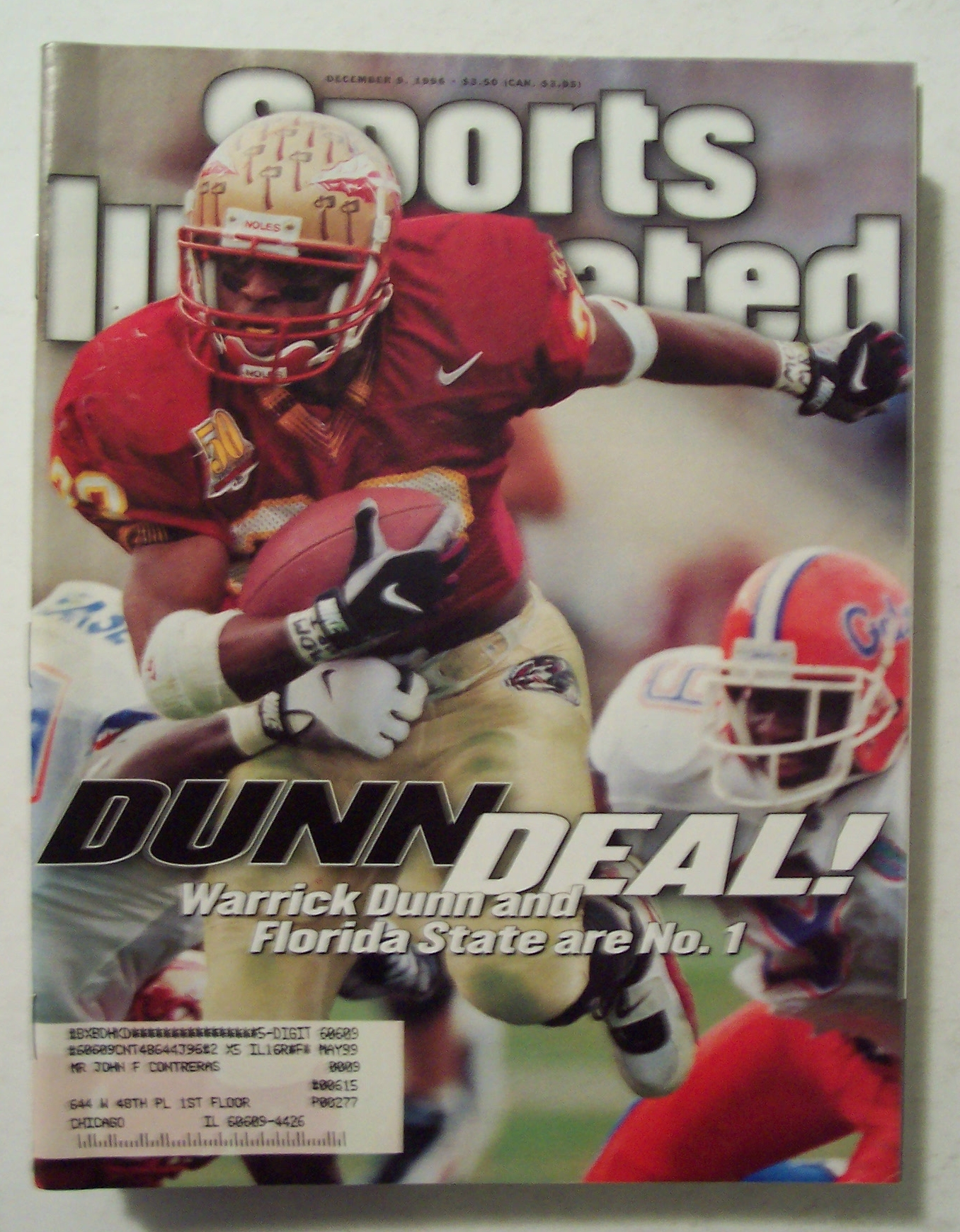 Sports Illustrated-December 9, 1996-Warrick Dunn
