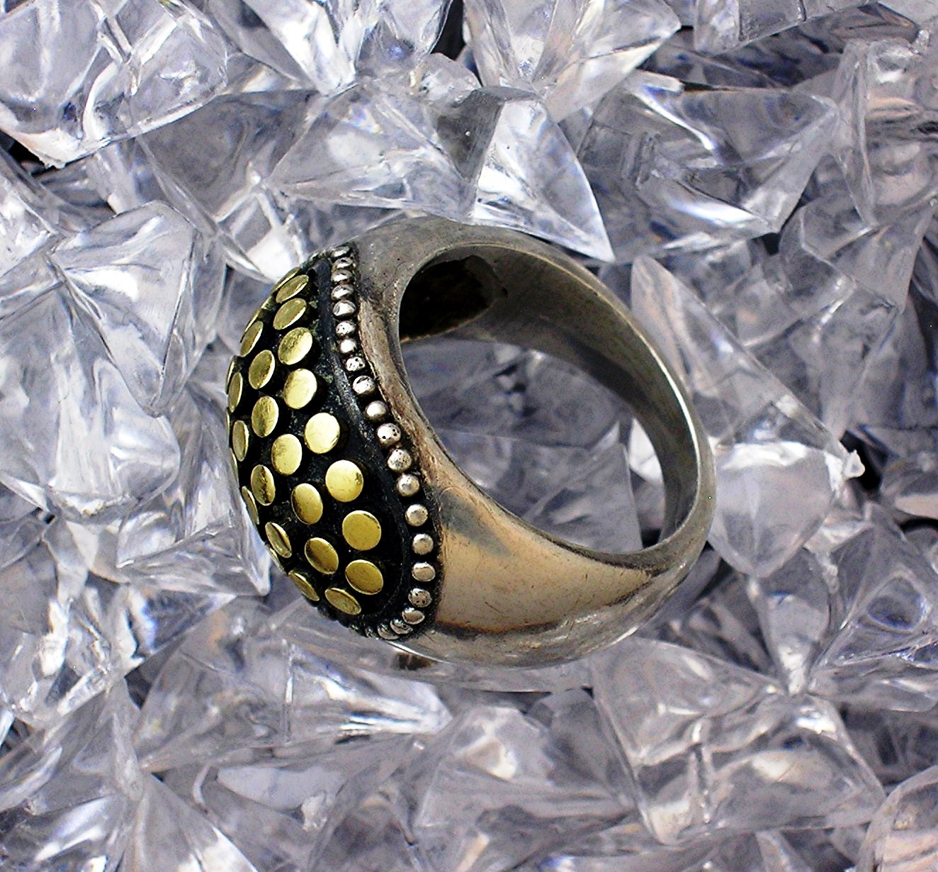 Ring Sterling Silver Gold John Hardy Style
